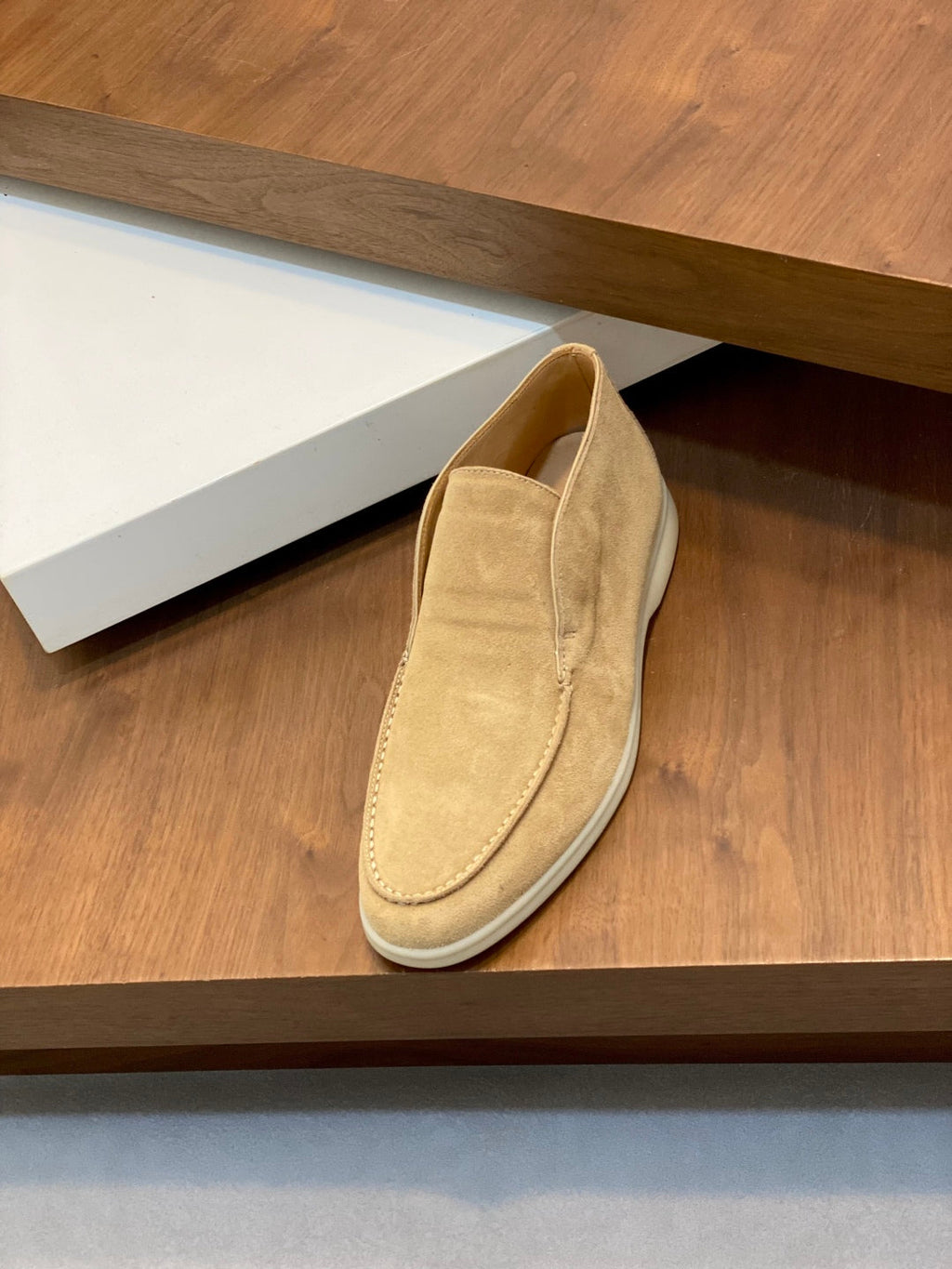 Loro Piana Suede Leather Slip-On Loafers