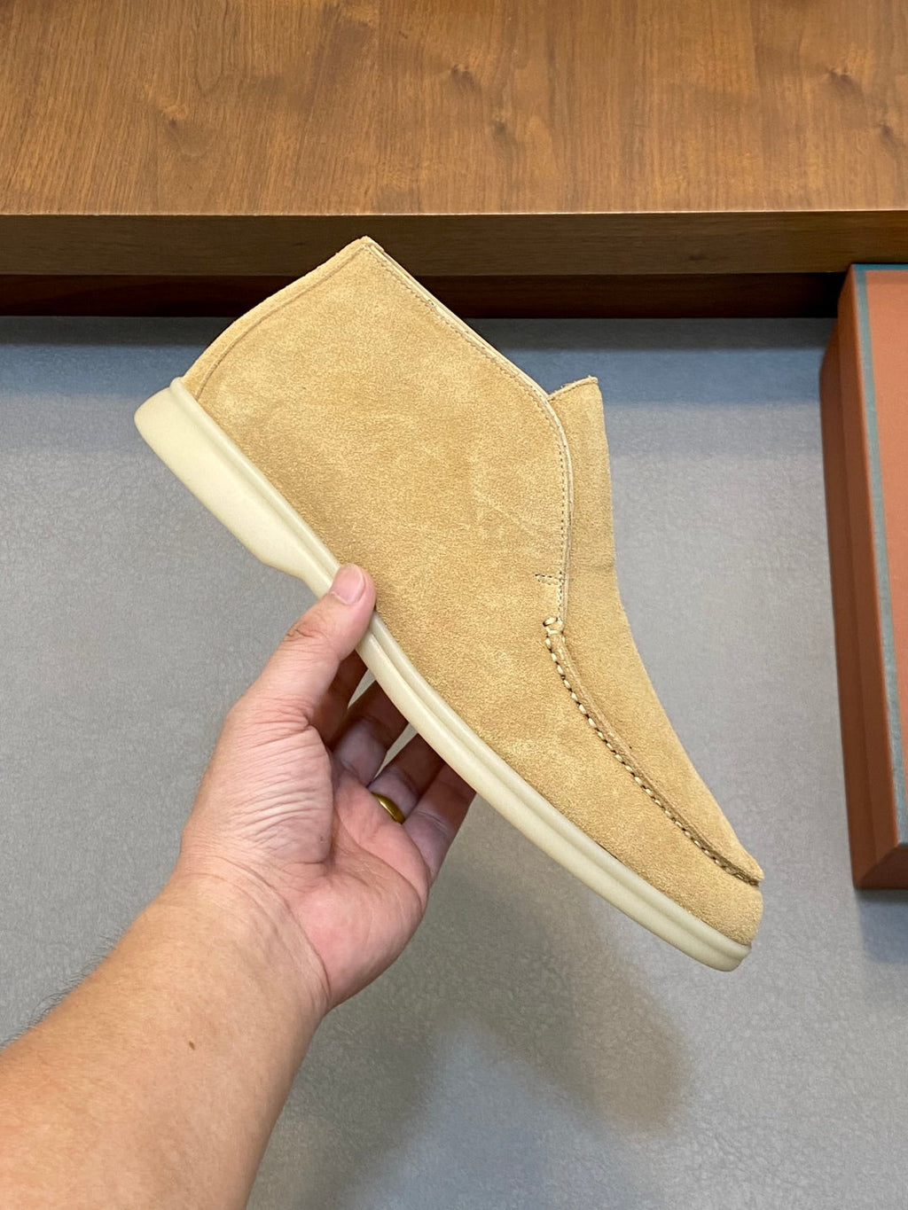 Loro Piana Suede Leather Slip-On Loafers