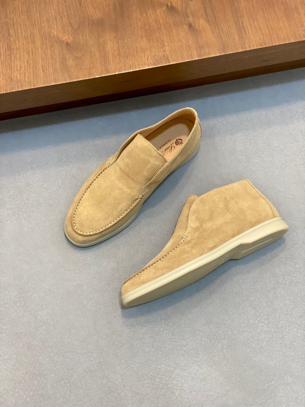 Loro Piana Suede Leather Slip-On Loafers