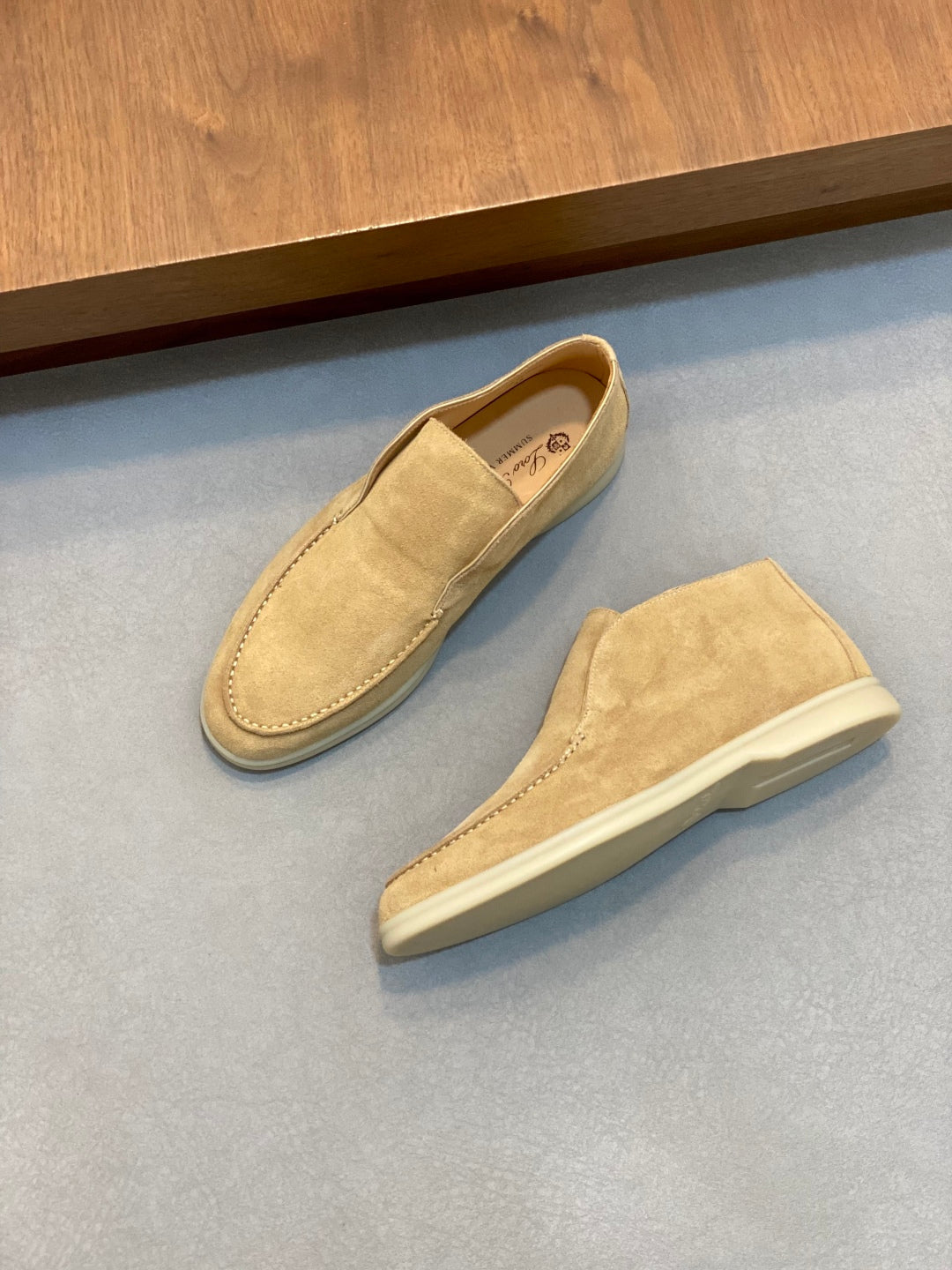 Loro Piana Suede Leather Slip-On Loafers