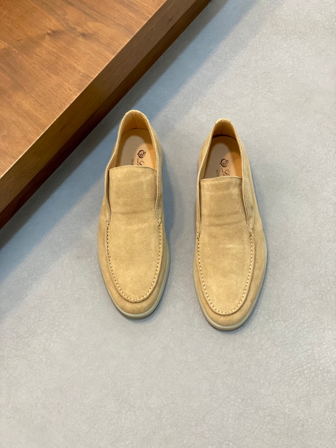 Loro Piana Suede Leather Slip-On Loafers