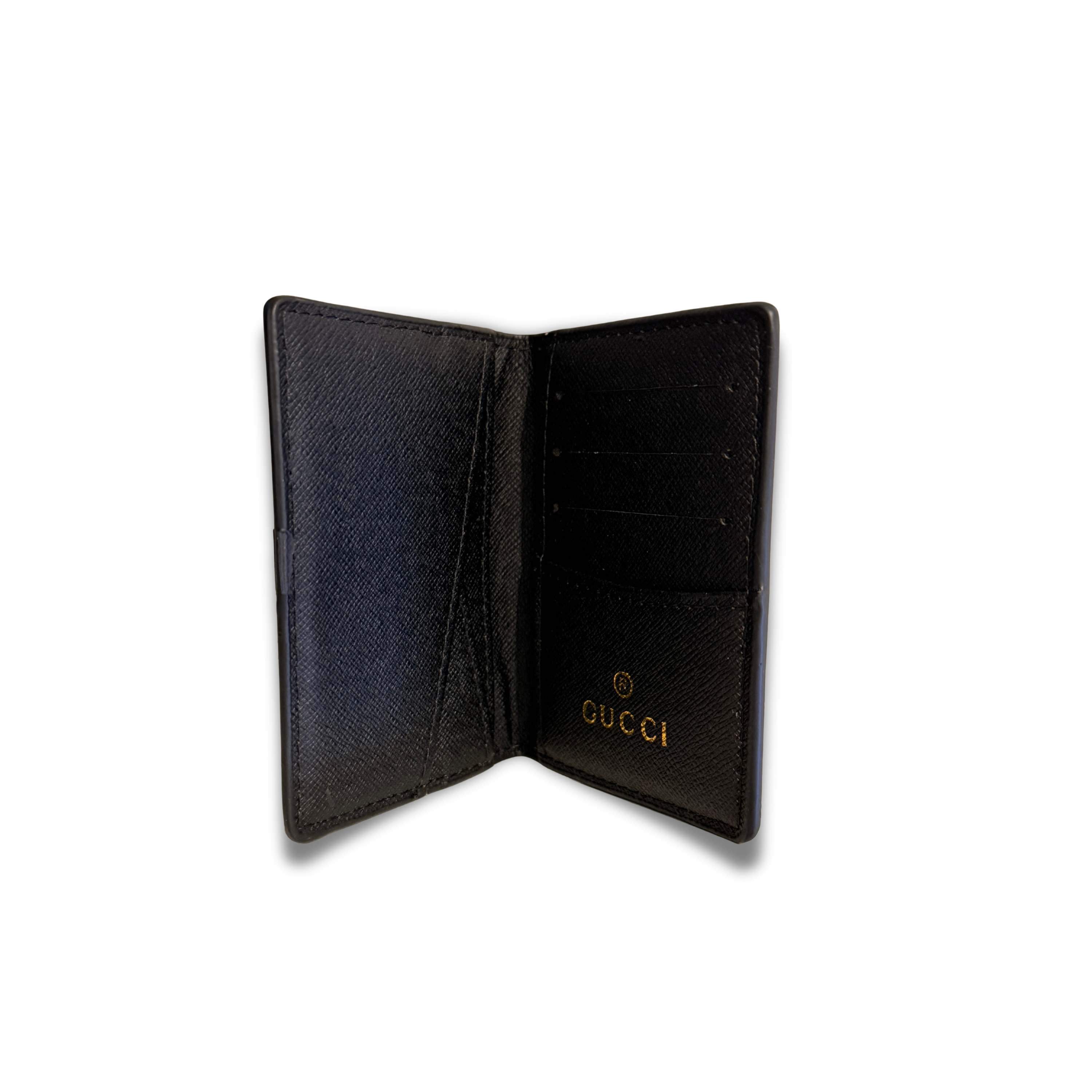 GUCCI RED TIGER FLIP CARD HOLDER - BLACK