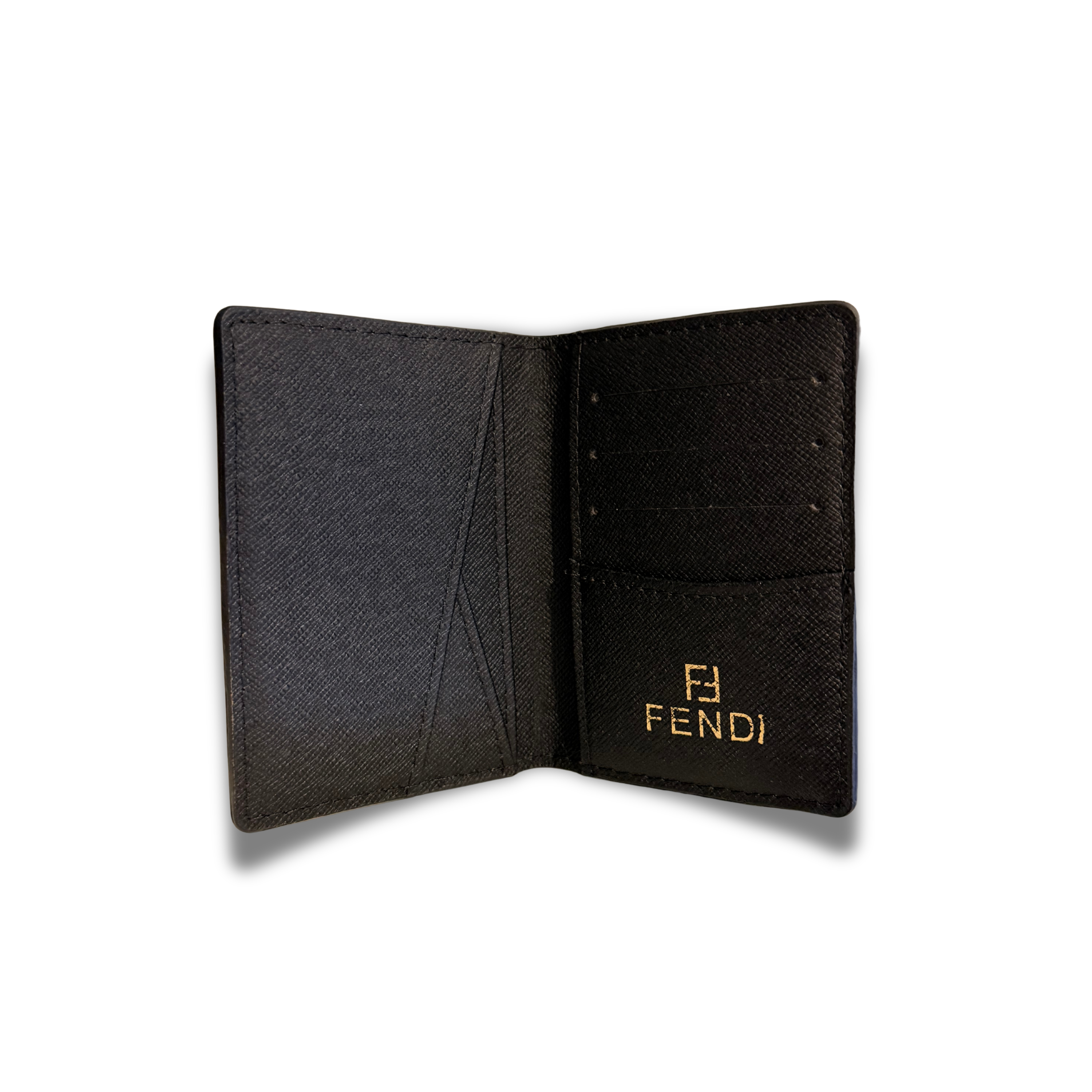 FENDI 3D MONOGRAM FLIP CARD HOLDER - BLACK