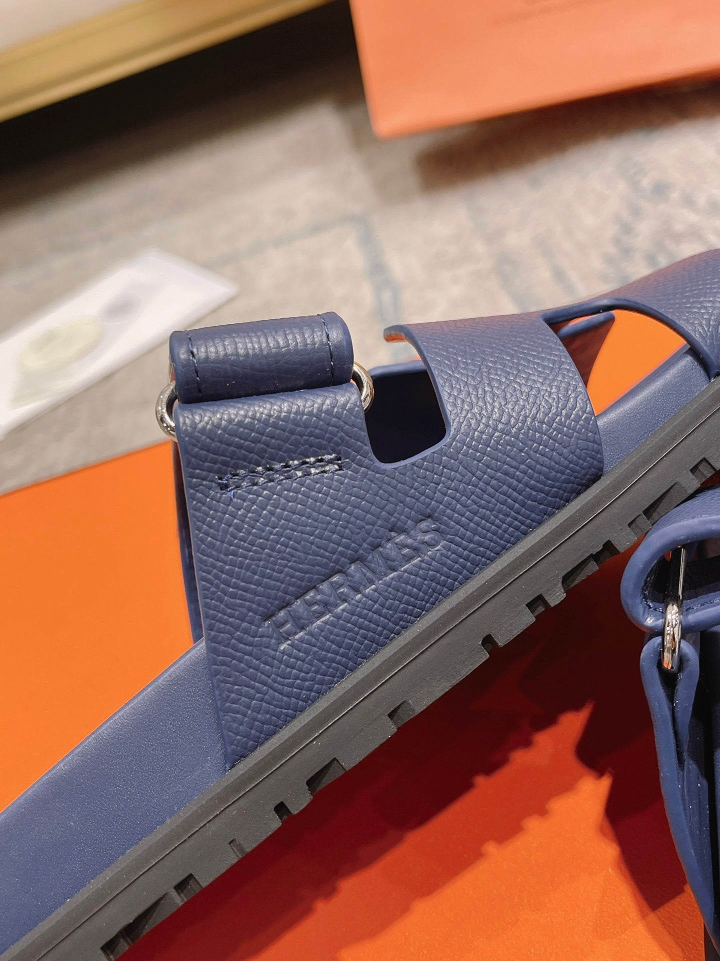 Hermès Chypre Suede Unisex Slides