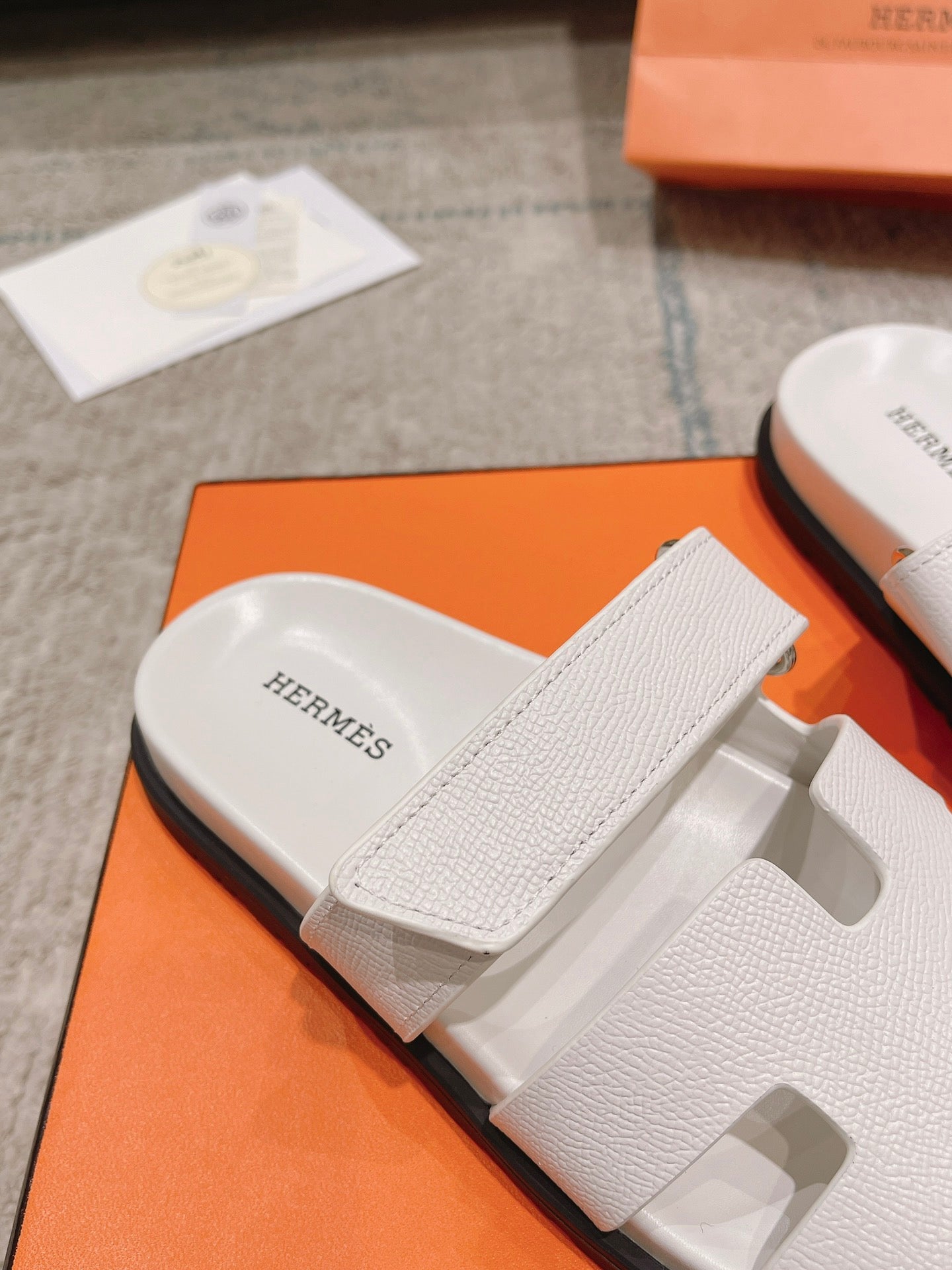 Hermès Chypre Suede Unisex Slides
