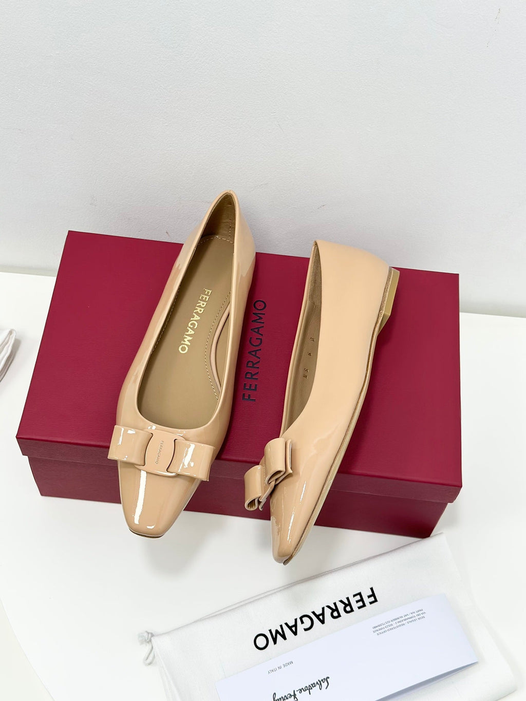 Ferragamo Vara Patent Leather Square Toe Pumps