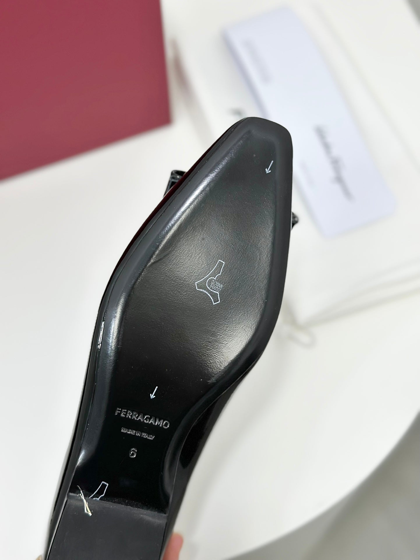 Ferragamo Vara Patent Leather Square Toe Pumps