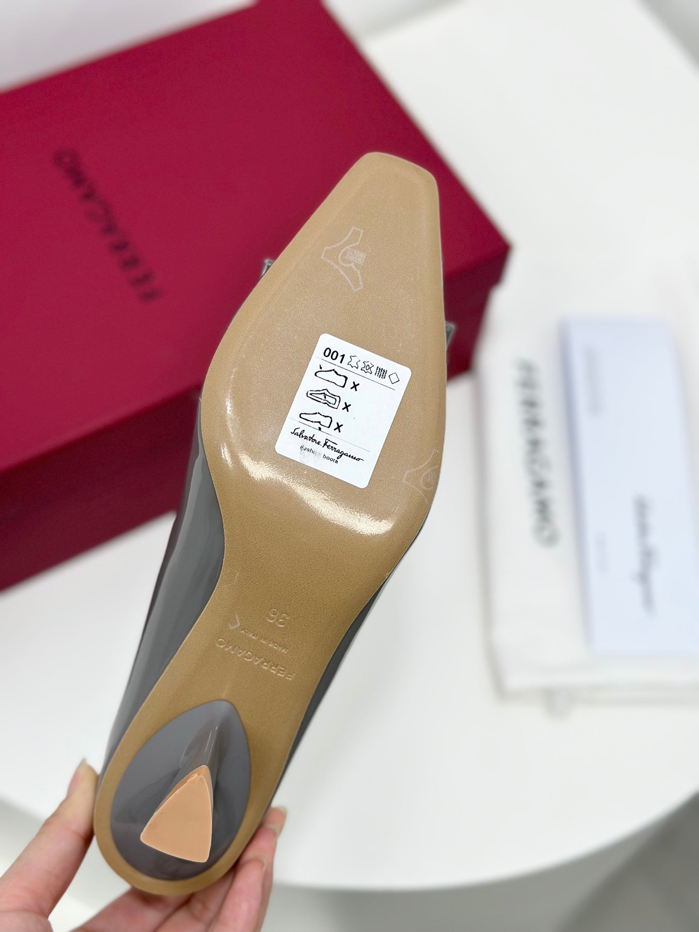 Ferragamo Vara Patent Leather Square Toe Pumps