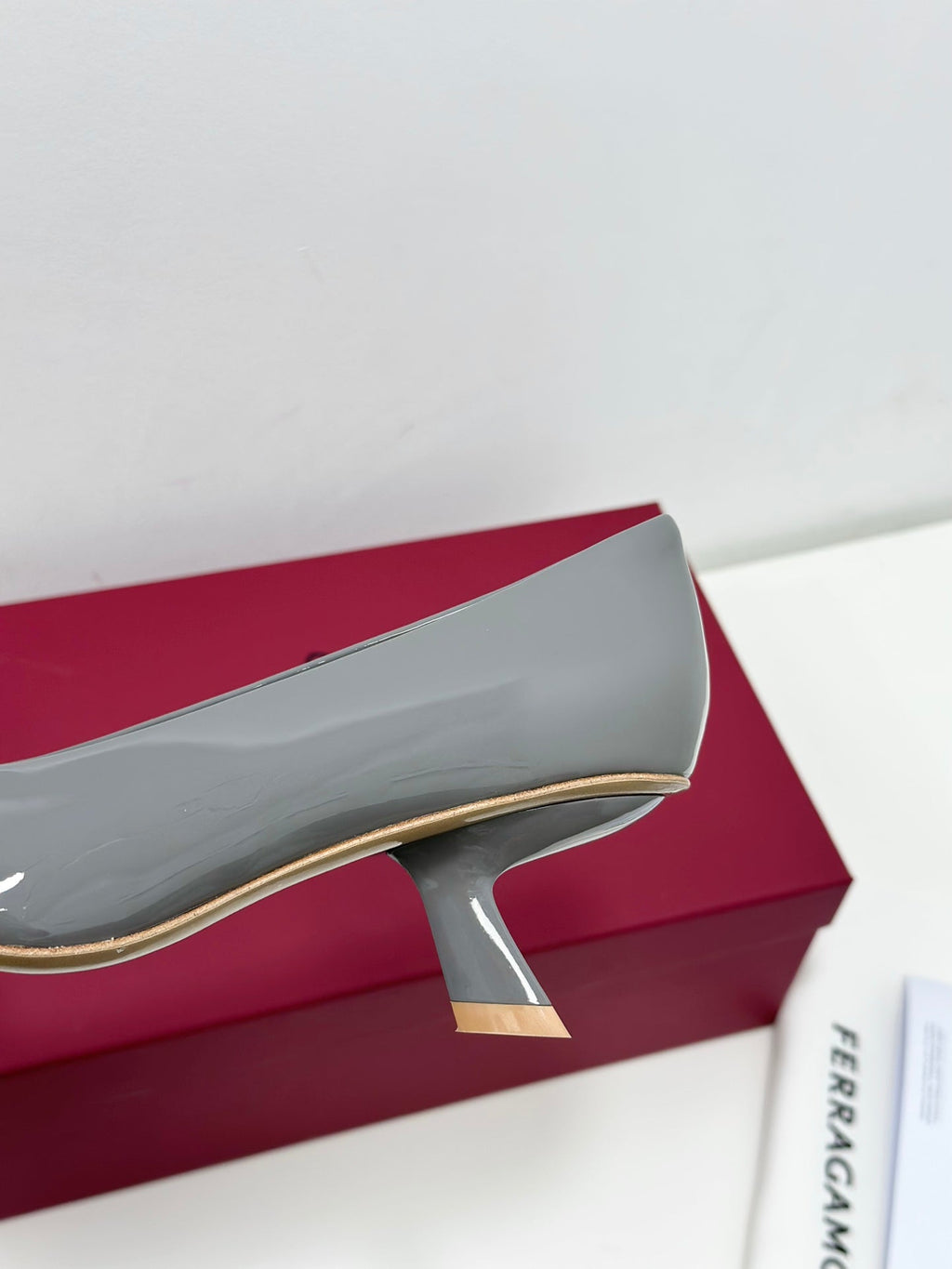 Ferragamo Vara Patent Leather Square Toe Pumps