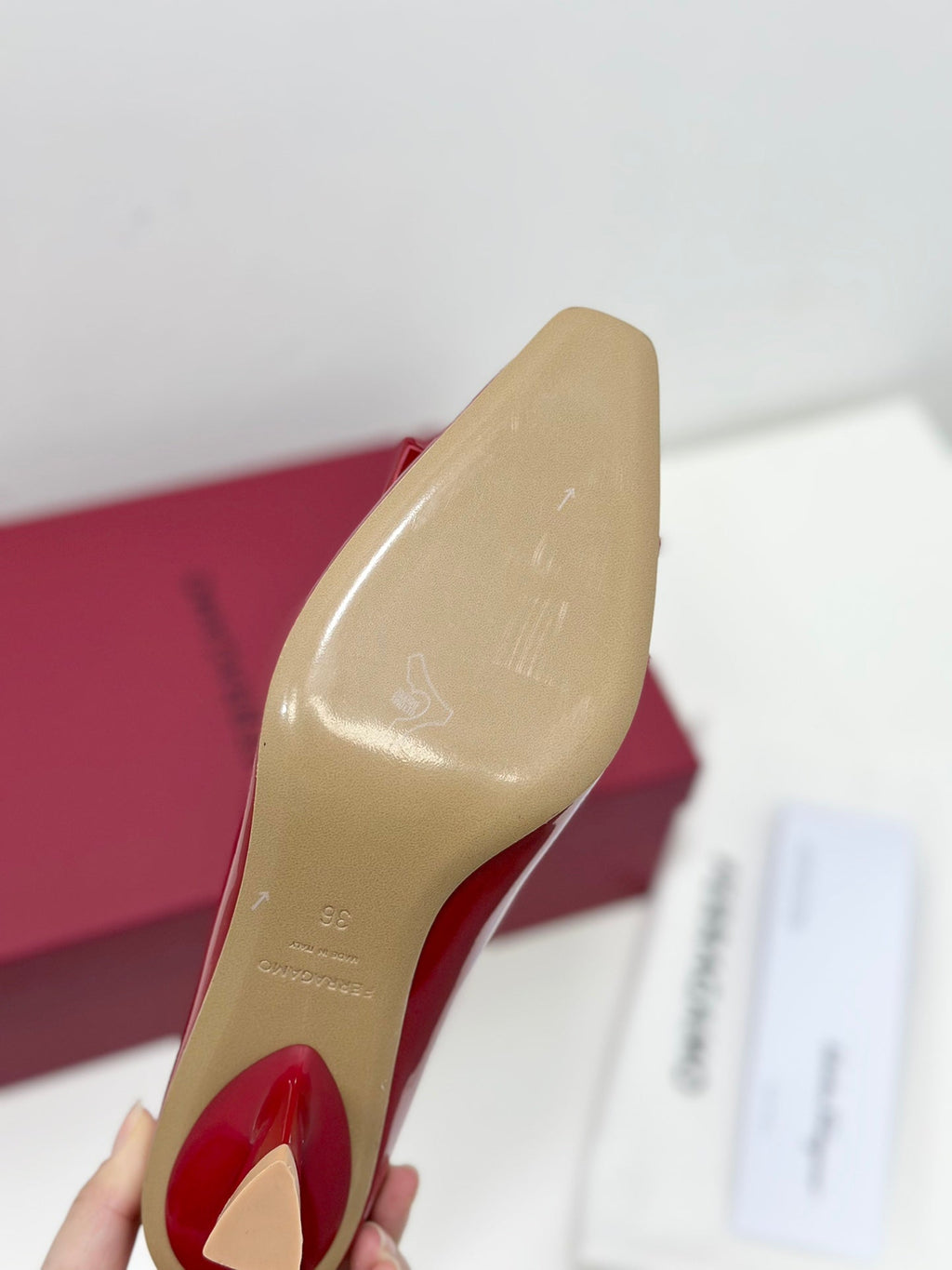 Ferragamo Vara Patent Leather Square Toe Pumps