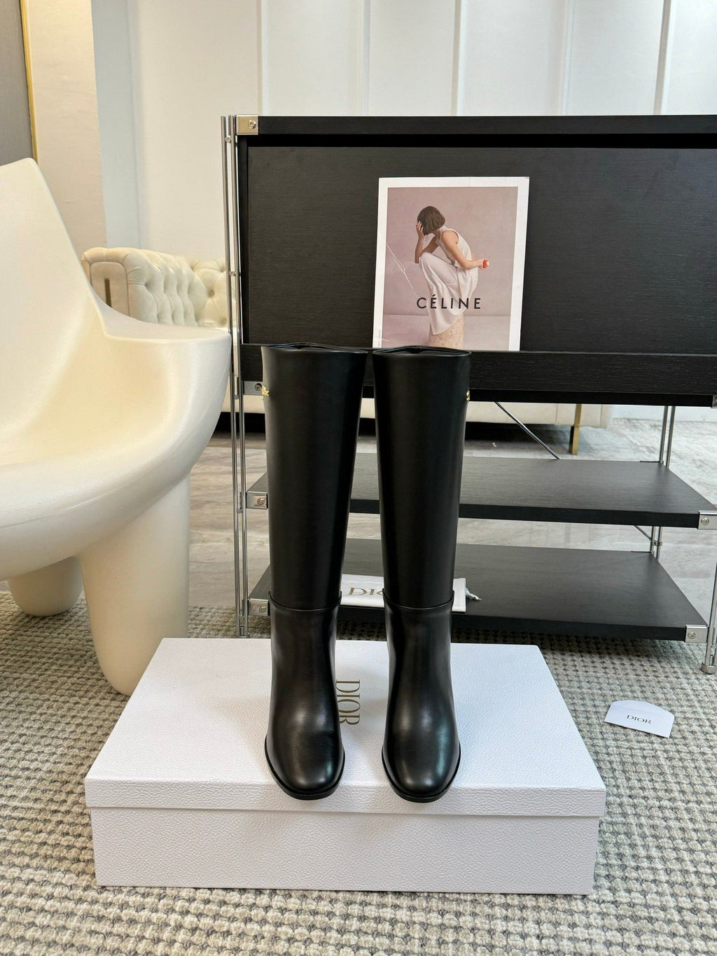 Dior D-Town Knee-High Block Heel Boots – 24FW