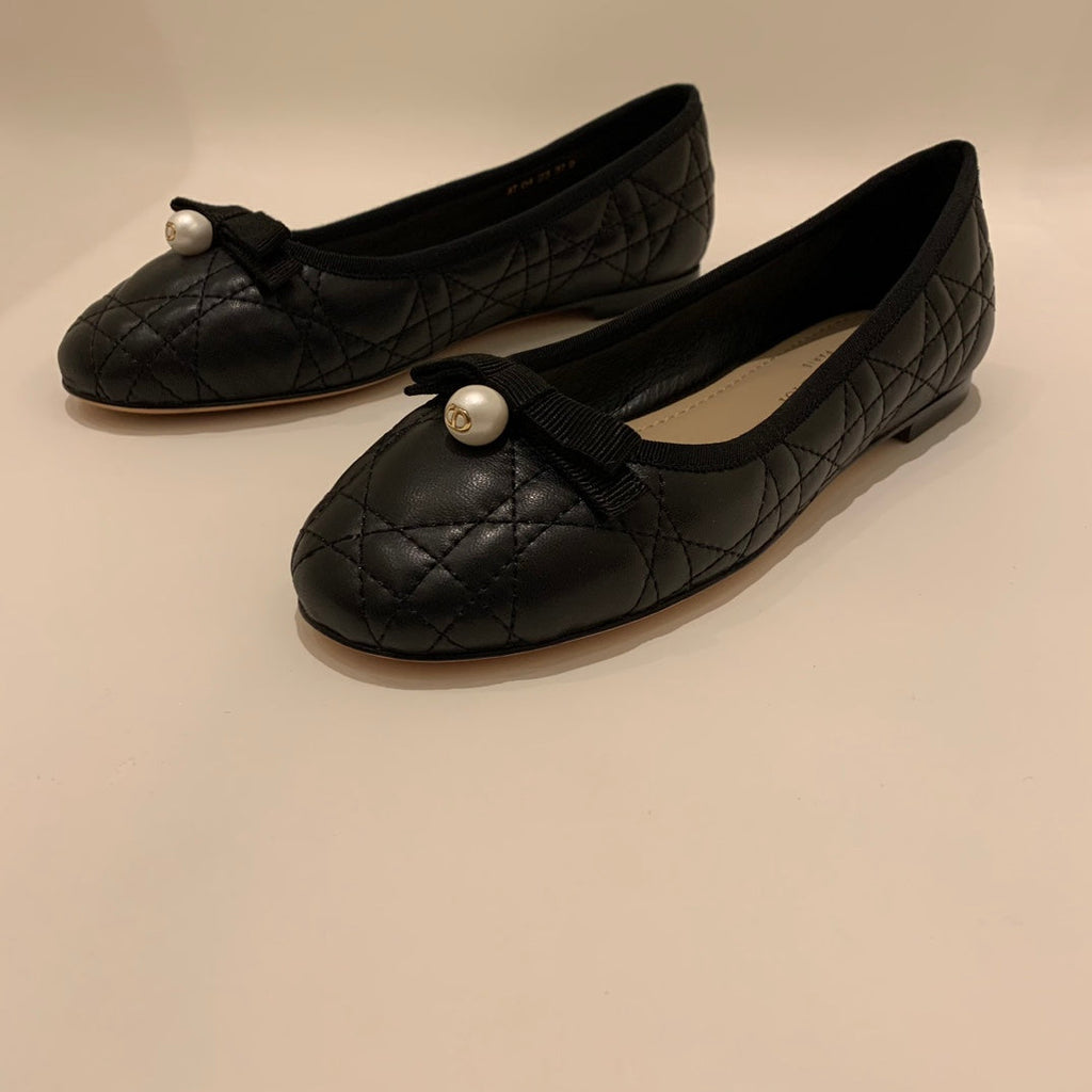 Dior Cannage Quilted Leather Ballerina Flats