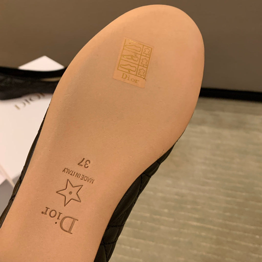 Dior Cannage Quilted Leather Ballerina Flats