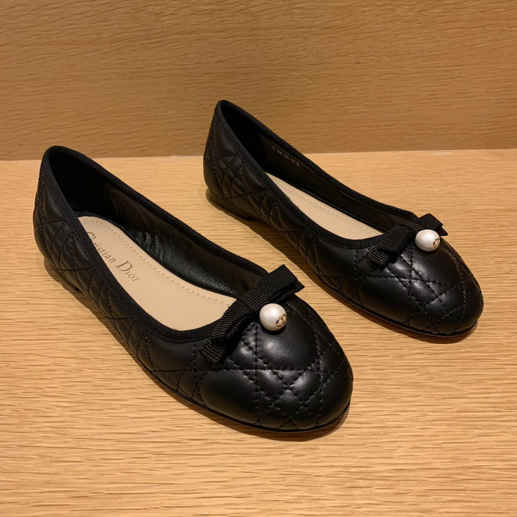 Dior Cannage Quilted Leather Ballerina Flats