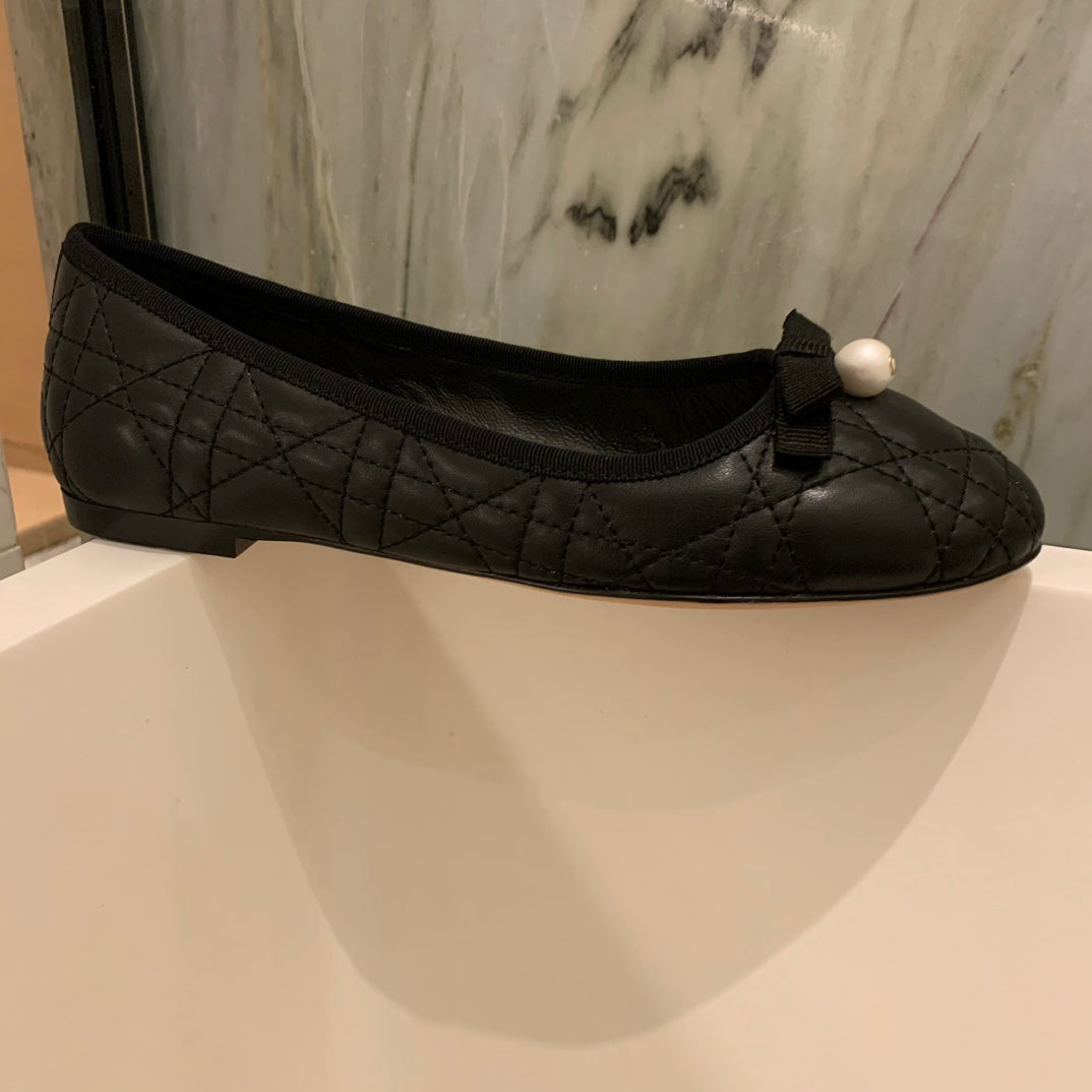 Dior Cannage Quilted Leather Ballerina Flats