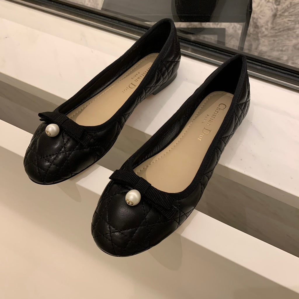 Dior Cannage Quilted Leather Ballerina Flats