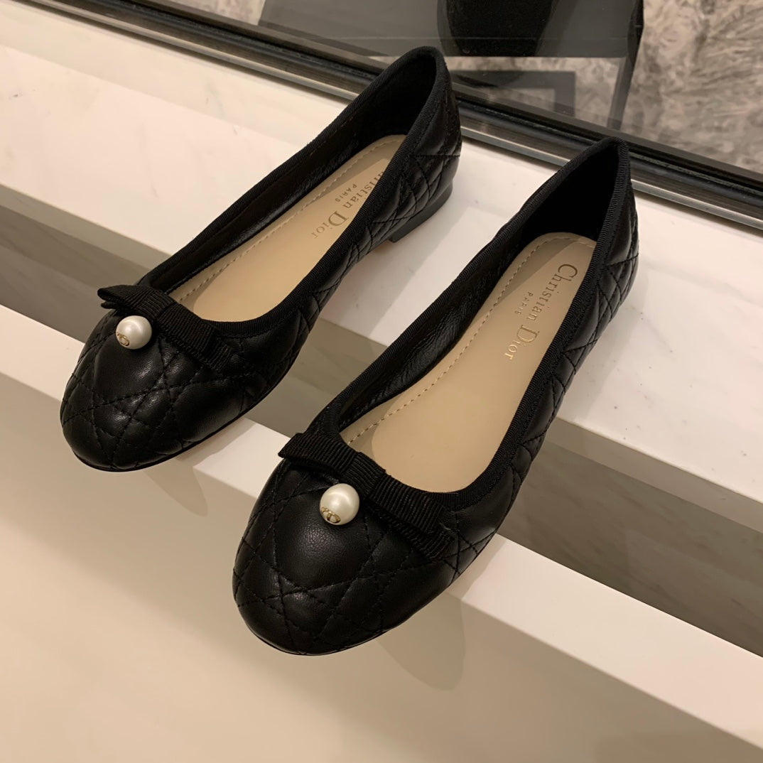 Dior Cannage Quilted Leather Ballerina Flats