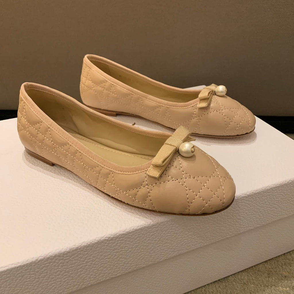 Dior Cannage Quilted Leather Ballerina Flats