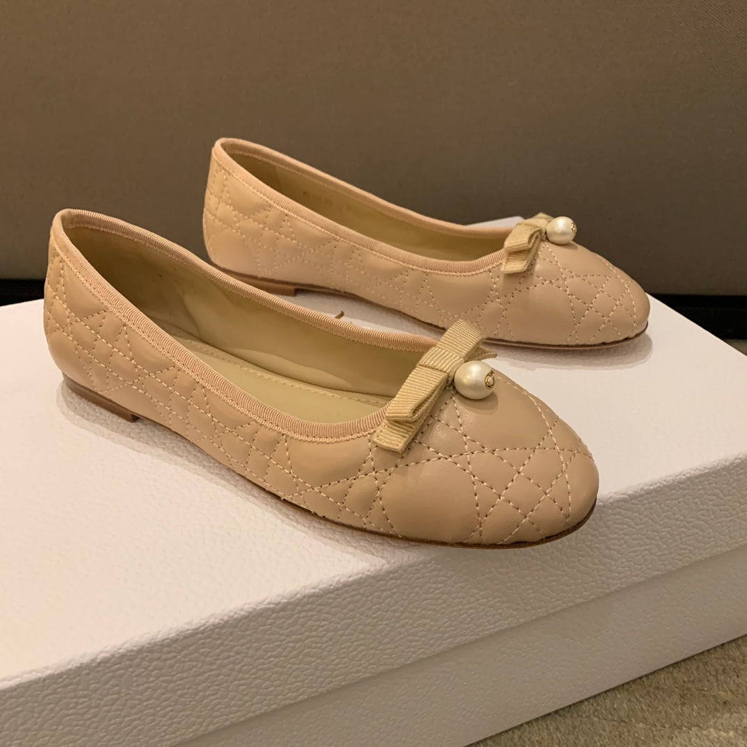 Dior Cannage Quilted Leather Ballerina Flats