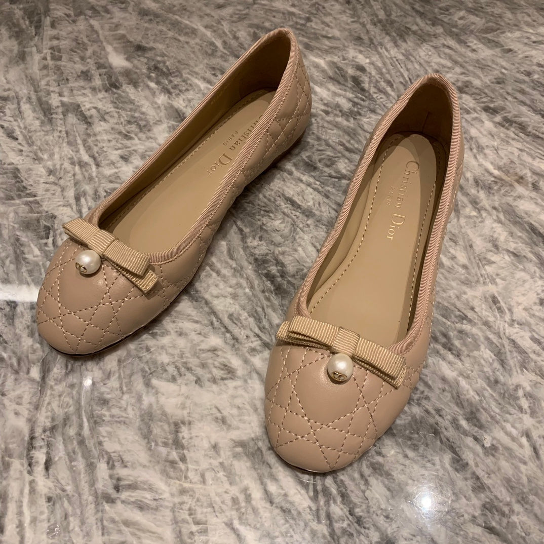 Dior Cannage Quilted Leather Ballerina Flats