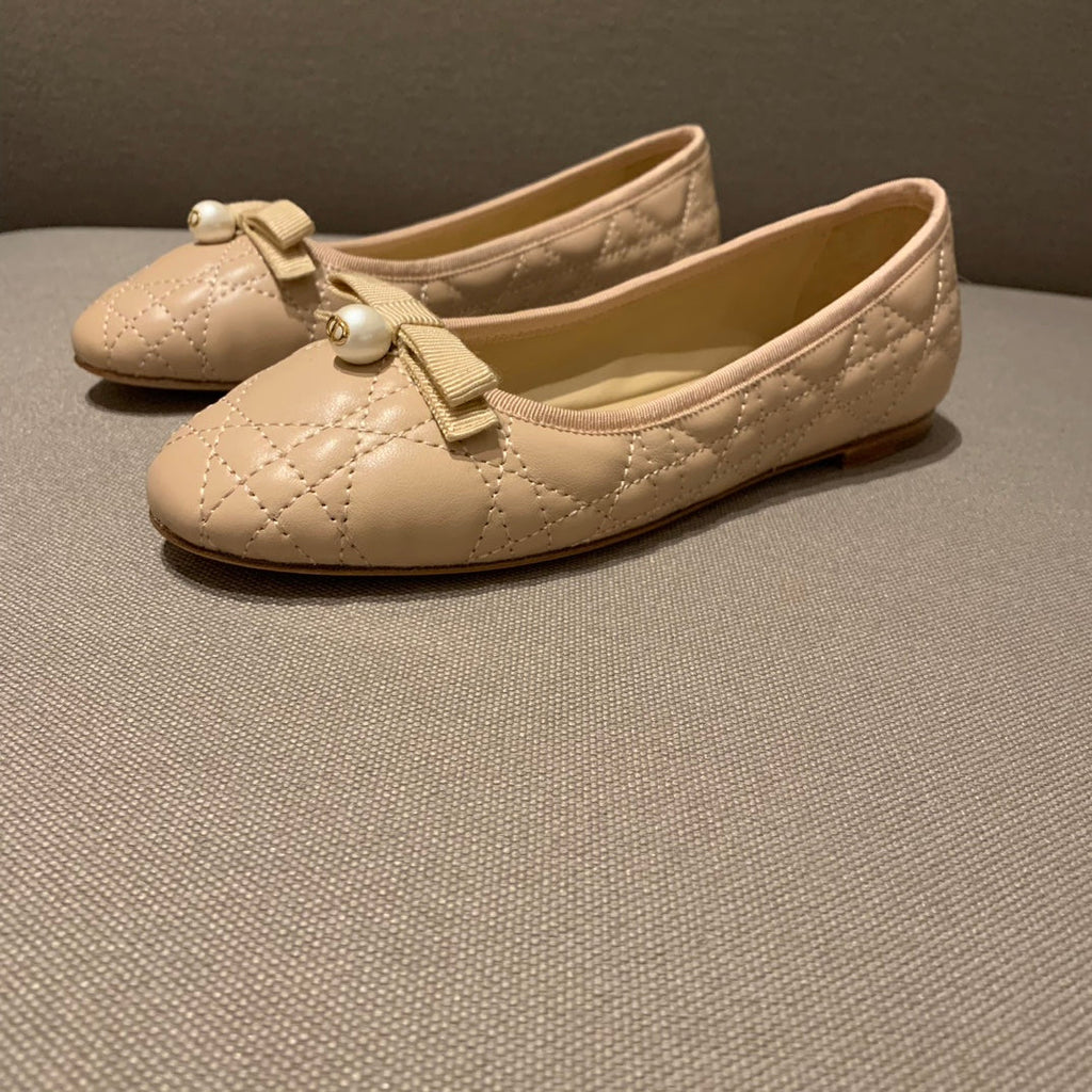 Dior Cannage Quilted Leather Ballerina Flats