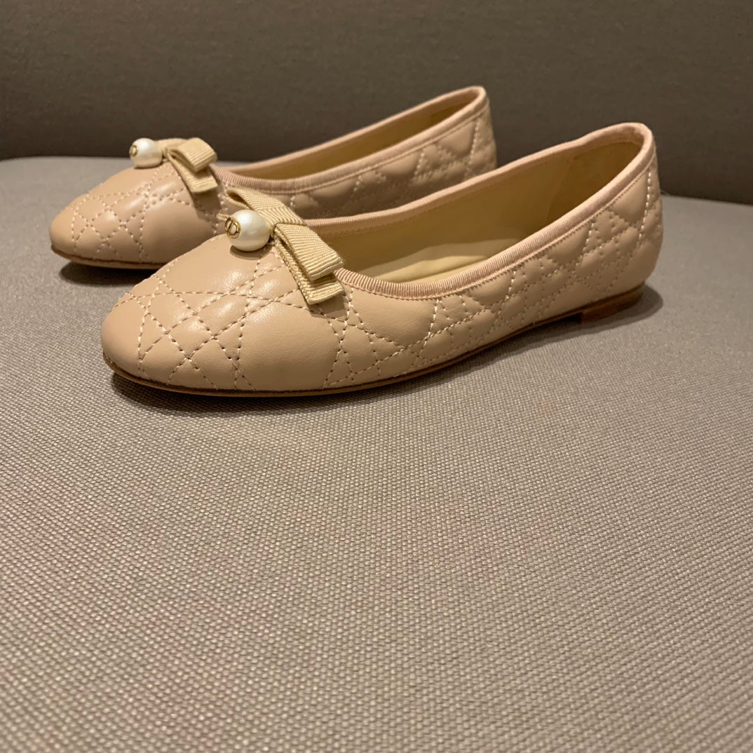 Dior Cannage Quilted Leather Ballerina Flats