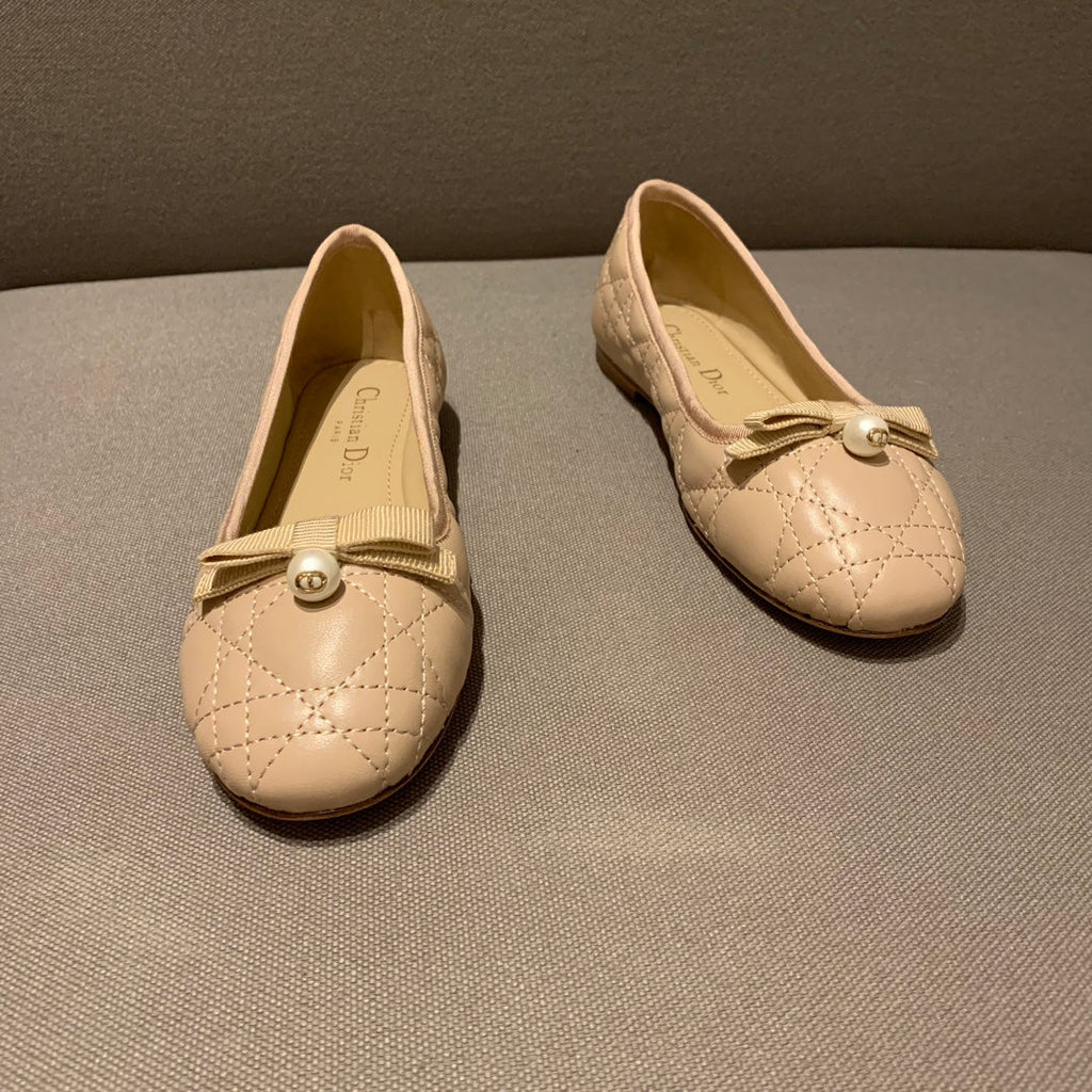 Dior Cannage Quilted Leather Ballerina Flats