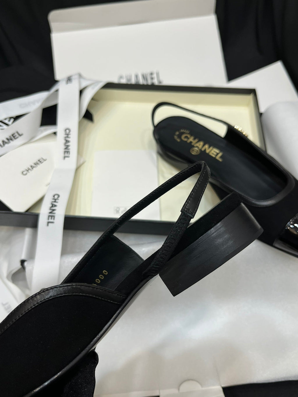 Chanel Suede Slingback Flat Sandals