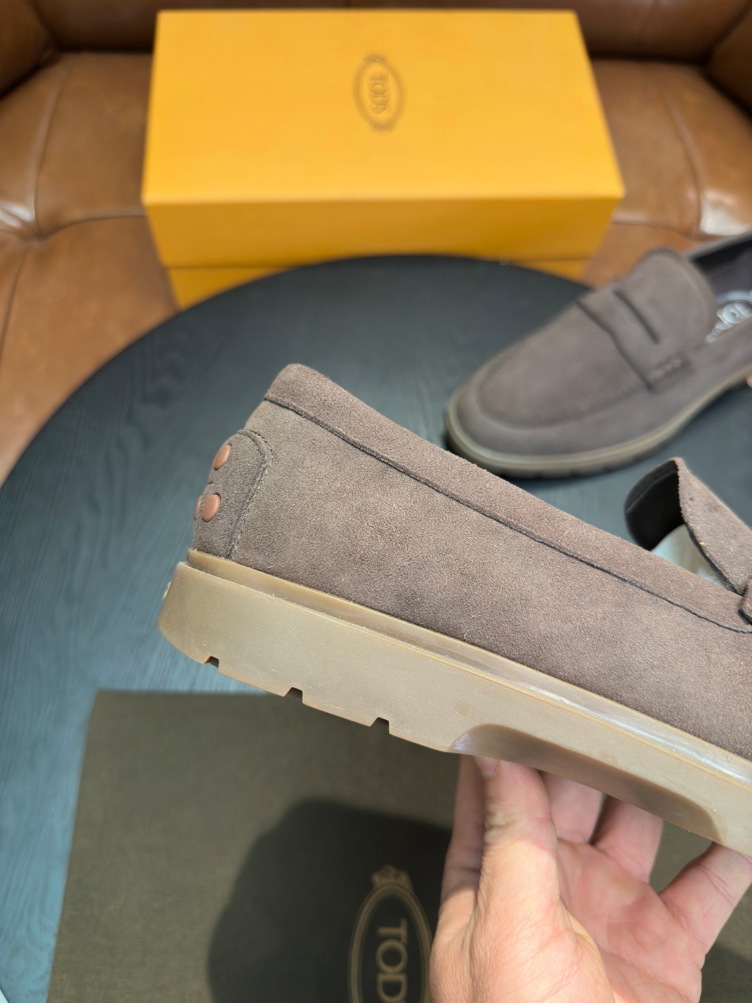 Tod's Suede Calfskin Loafers