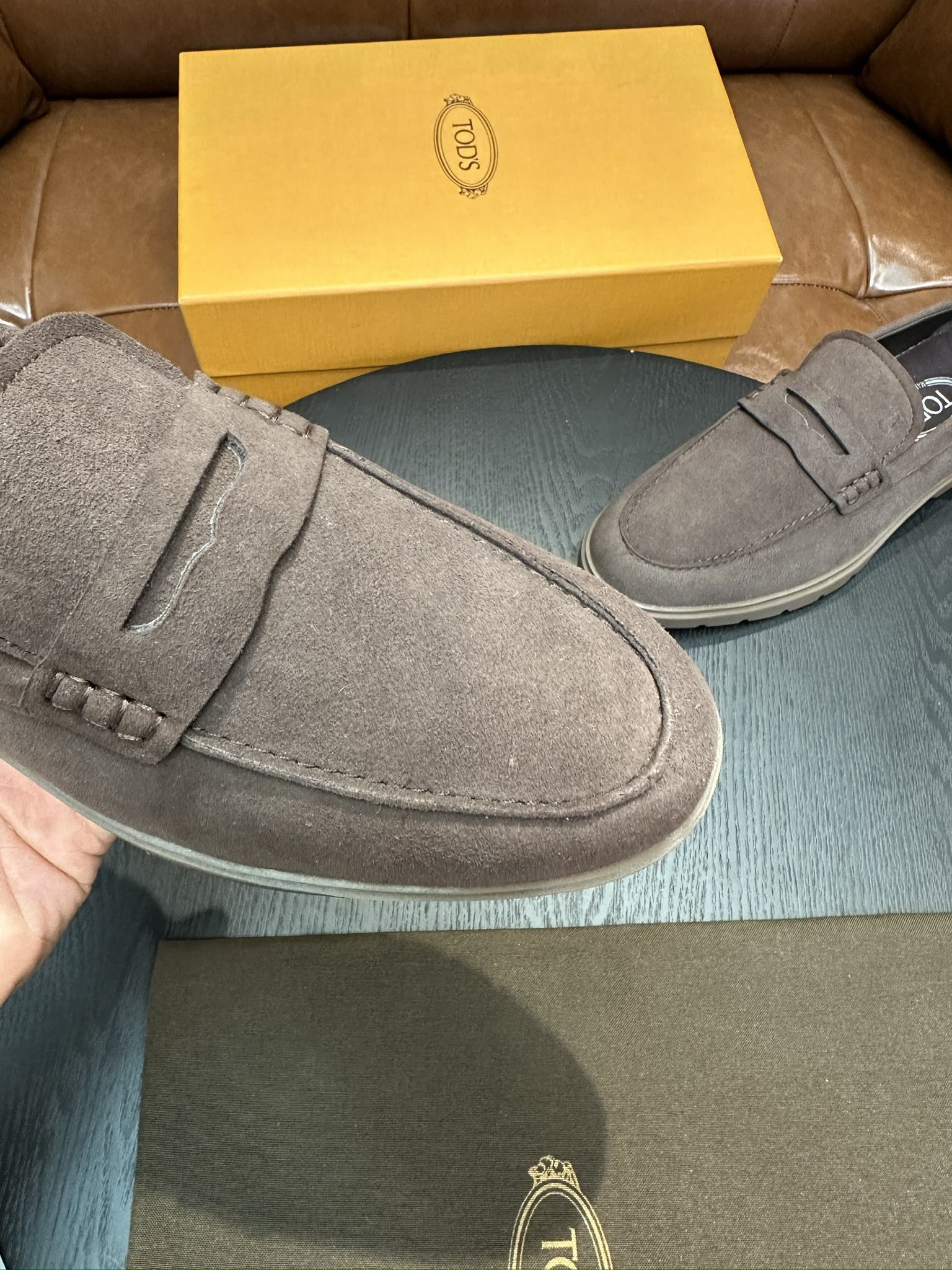 Tod's Suede Calfskin Loafers