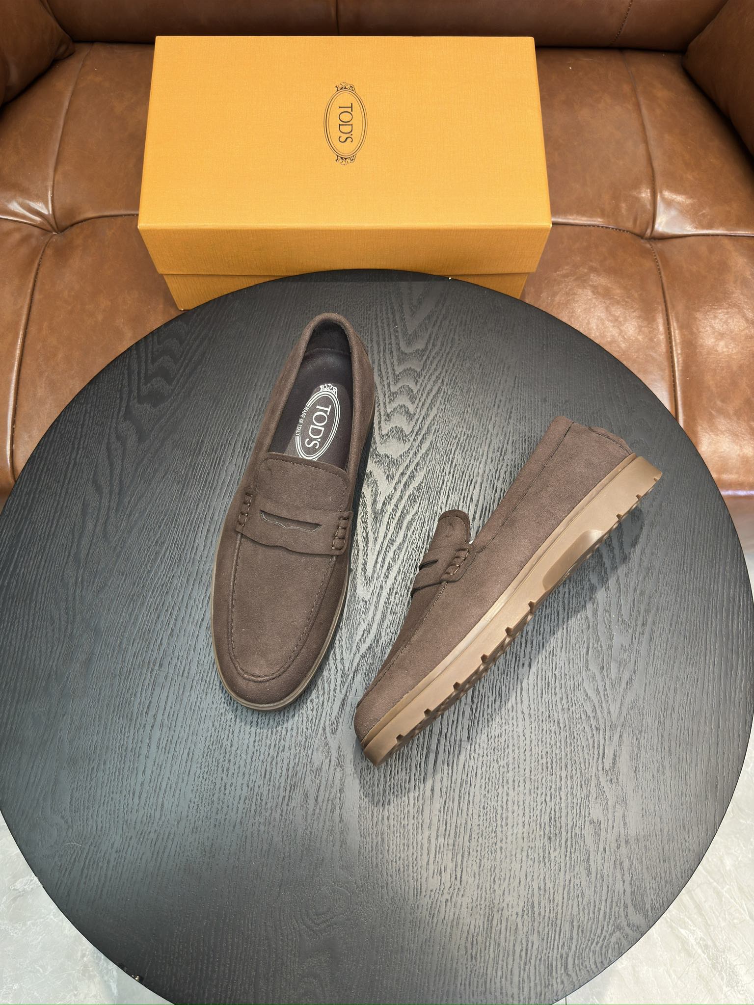 Tod's Suede Calfskin Loafers