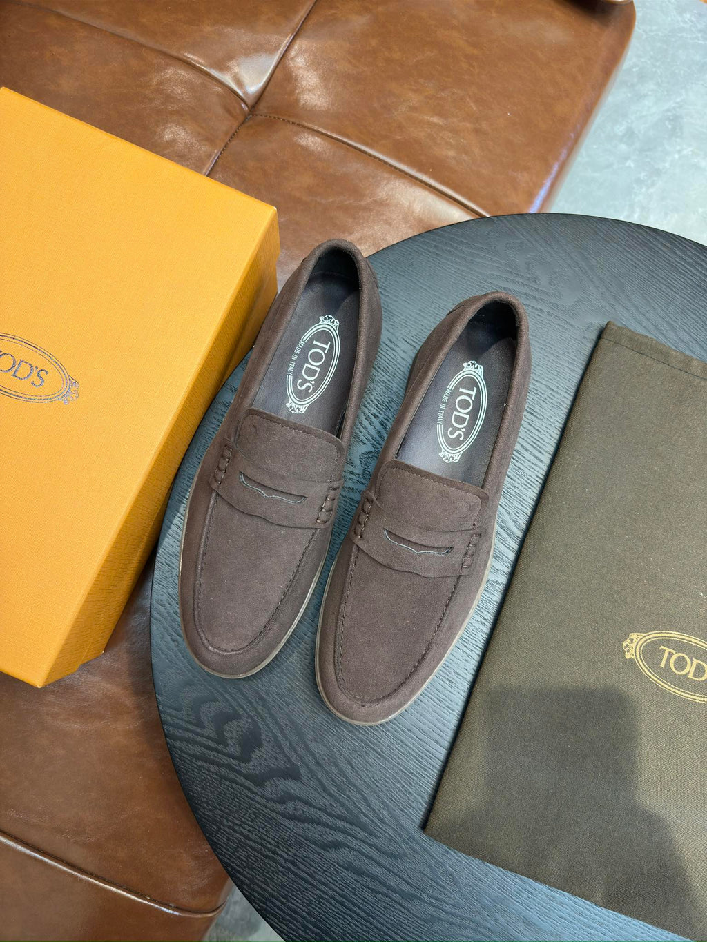 Tod's Suede Calfskin Loafers