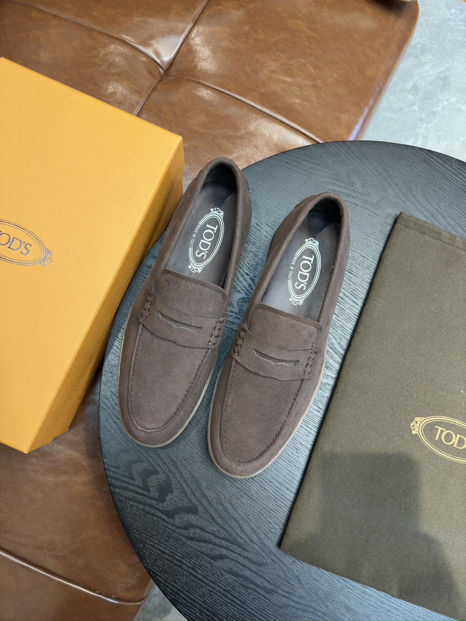 Tod's Suede Calfskin Loafers