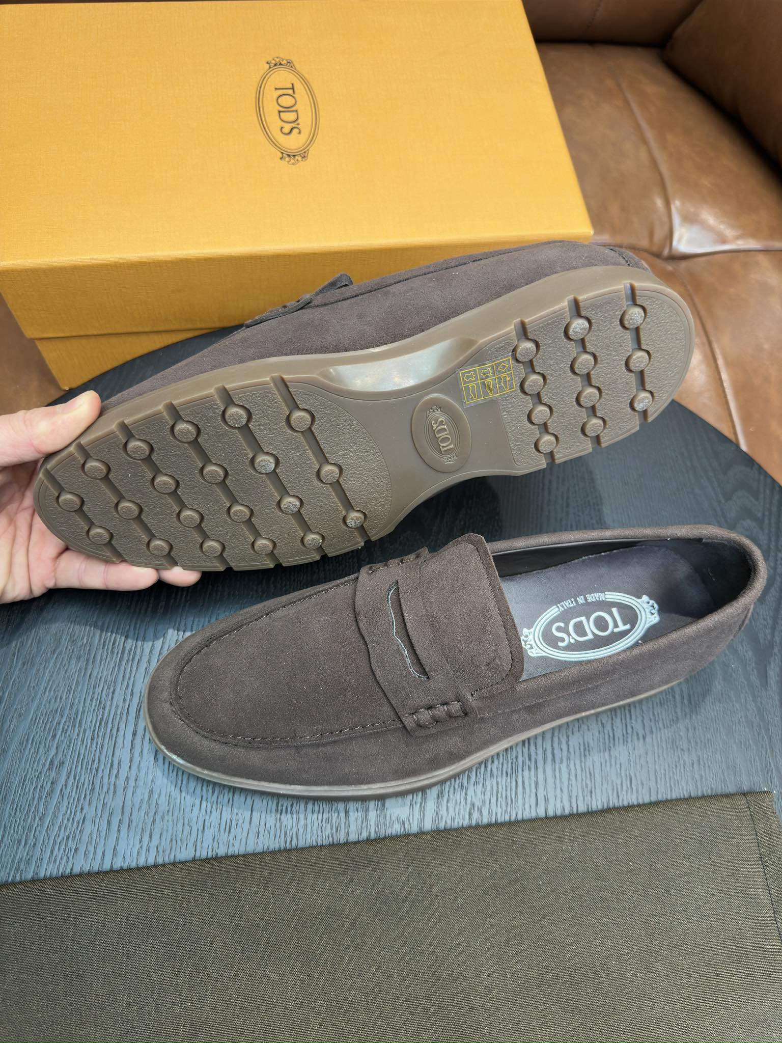 Tod's Suede Calfskin Loafers