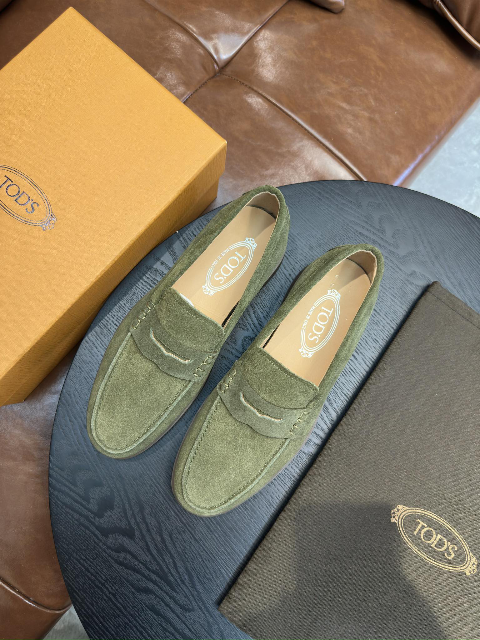 Tod's Suede Calfskin Loafers