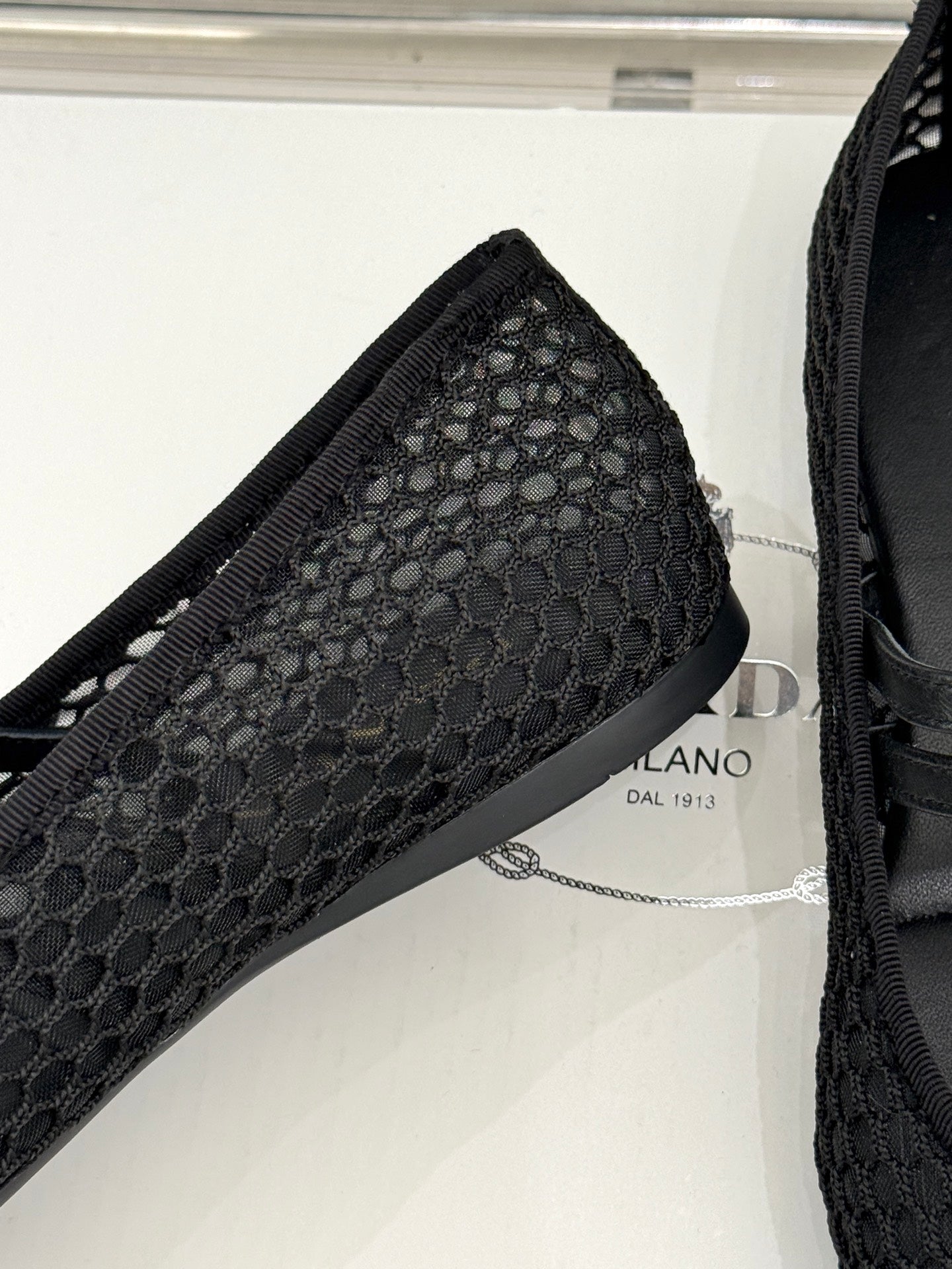 Prada Classic Mesh Mary Jane Flats