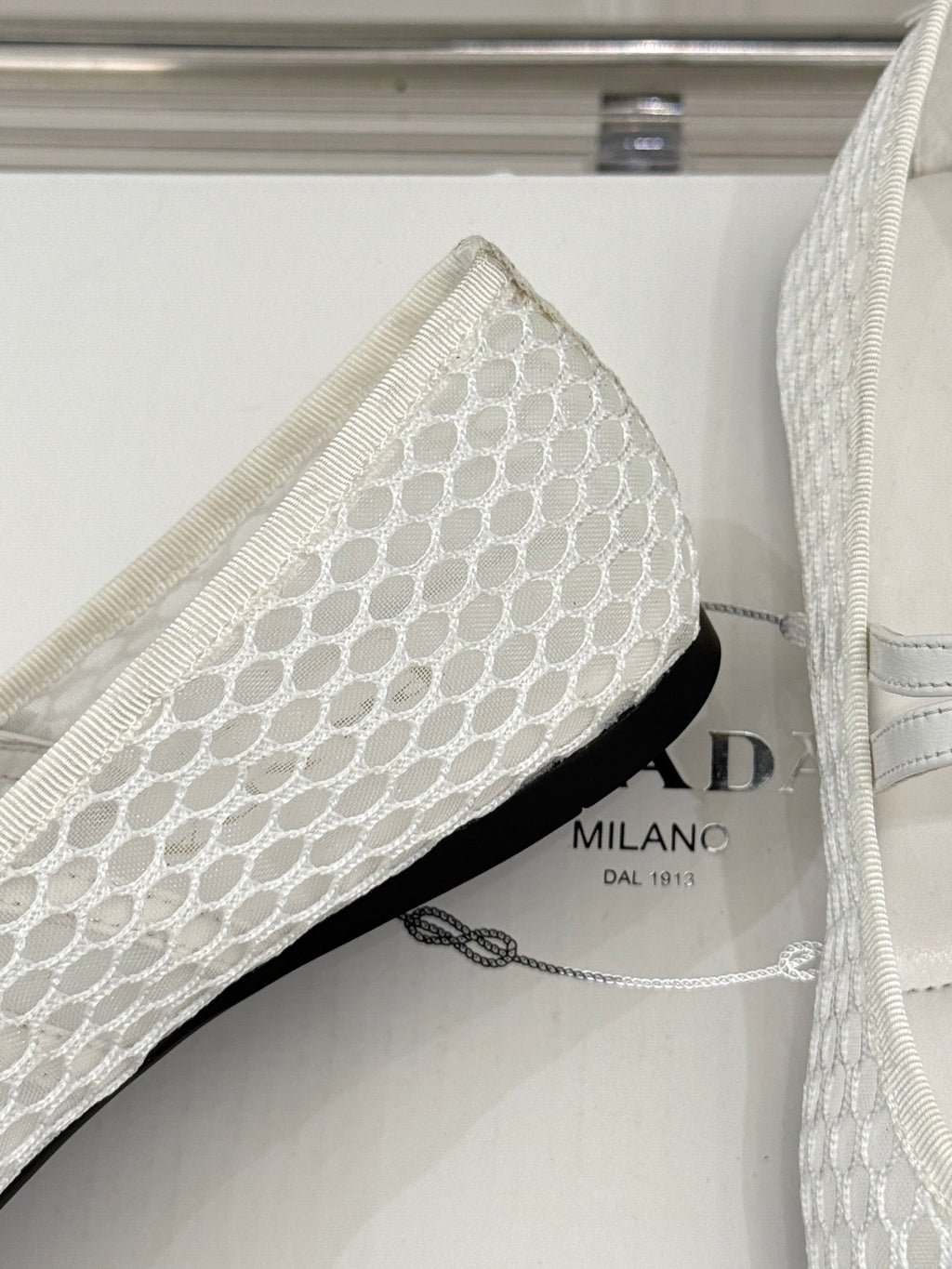 Prada Classic Mesh Mary Jane Flats