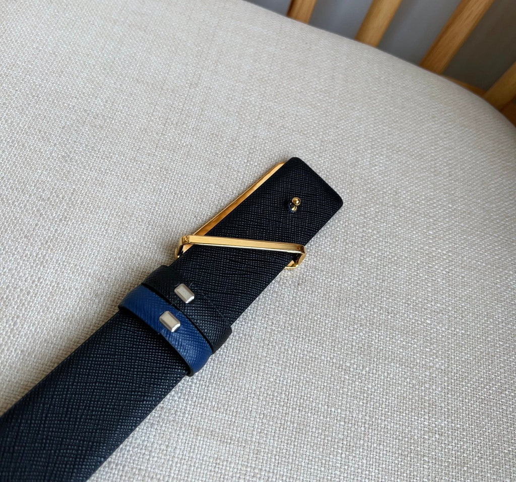 Prada Triangle Logo Buckle Belt