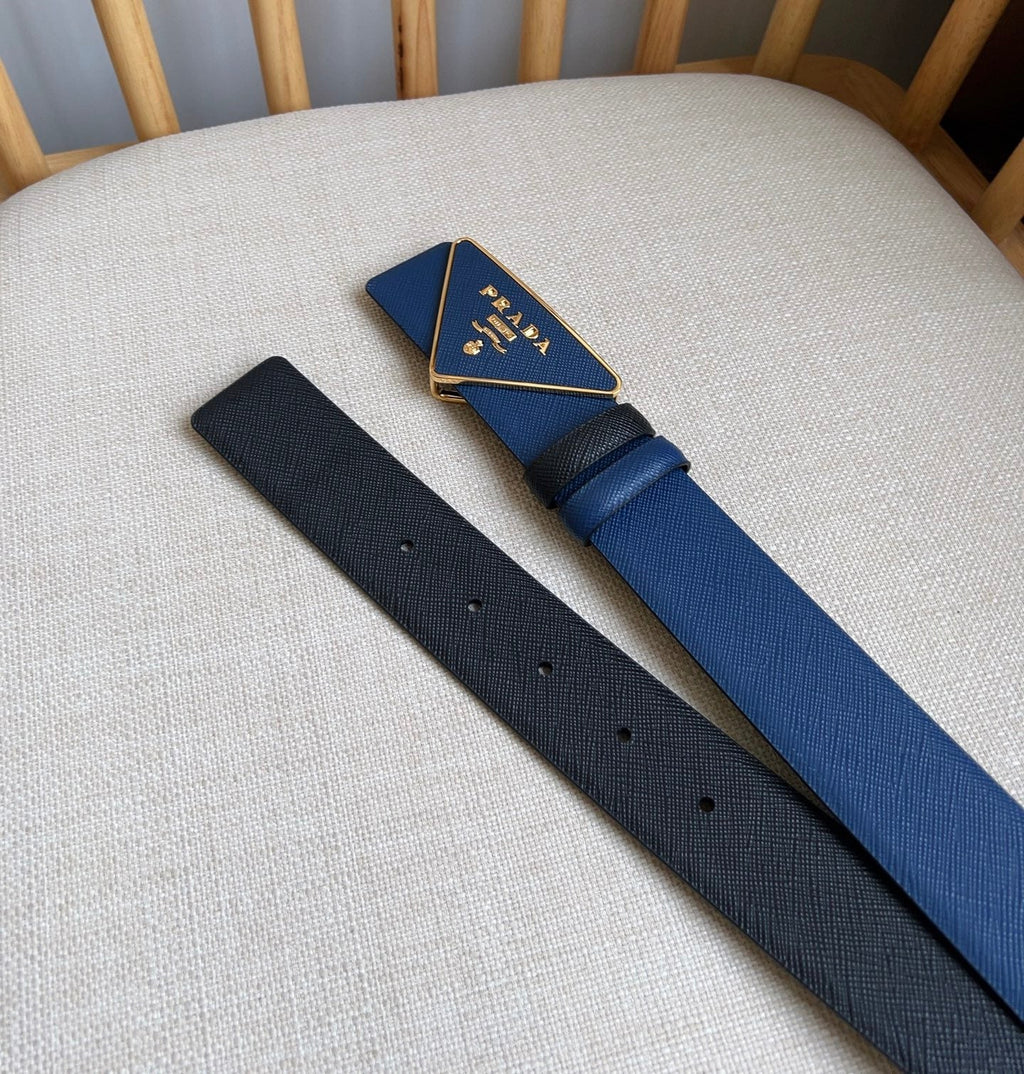 Prada Triangle Logo Buckle Belt