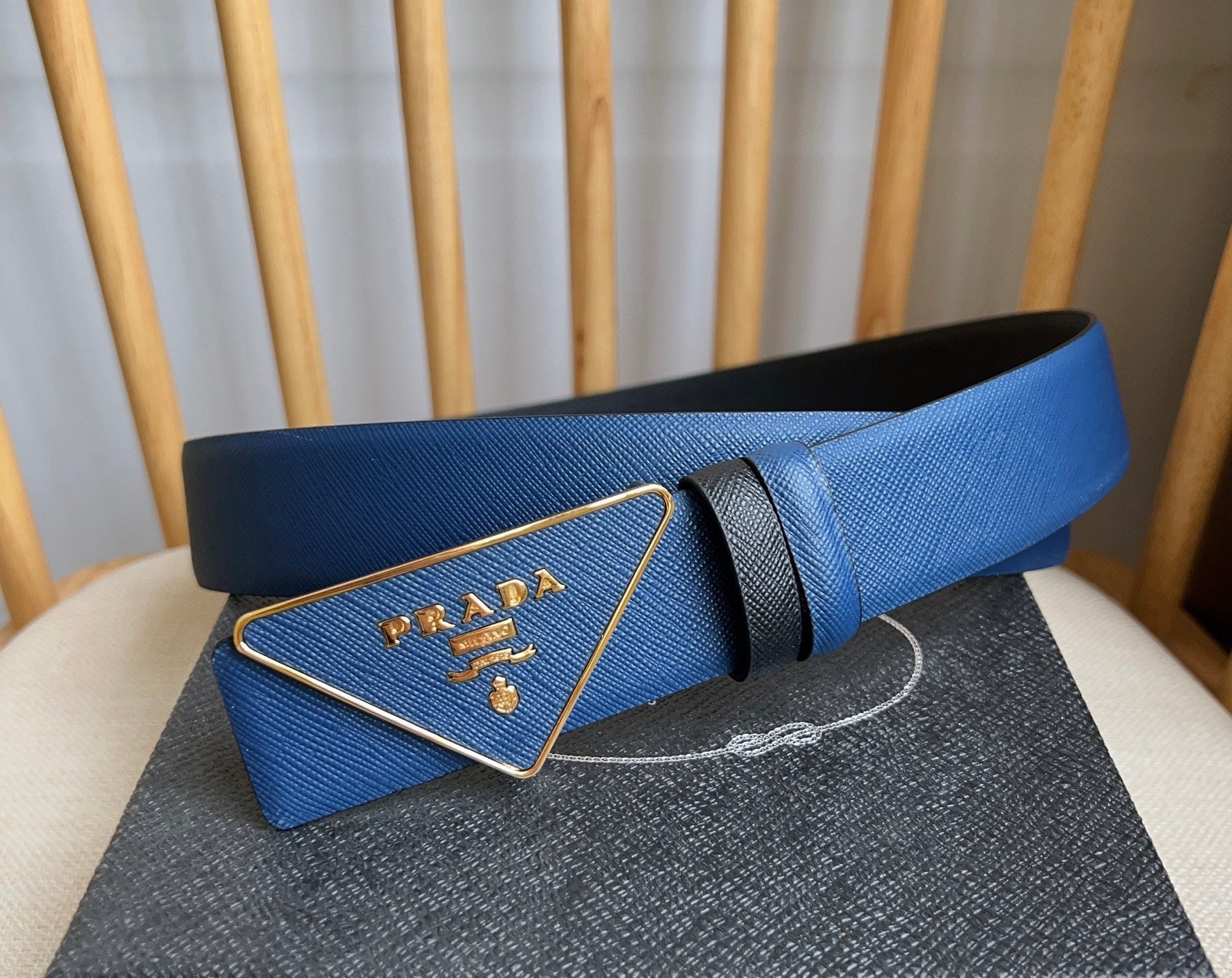 Prada Triangle Logo Buckle Belt