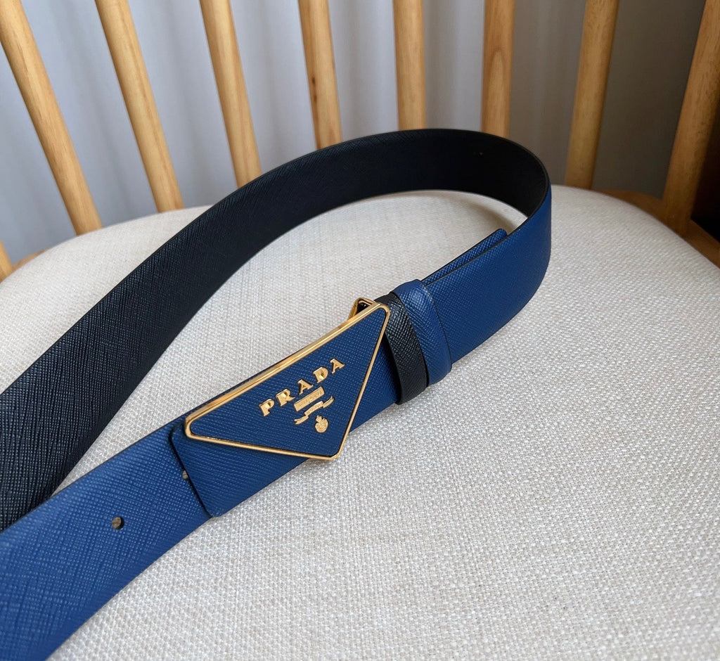 Prada Triangle Logo Buckle Belt