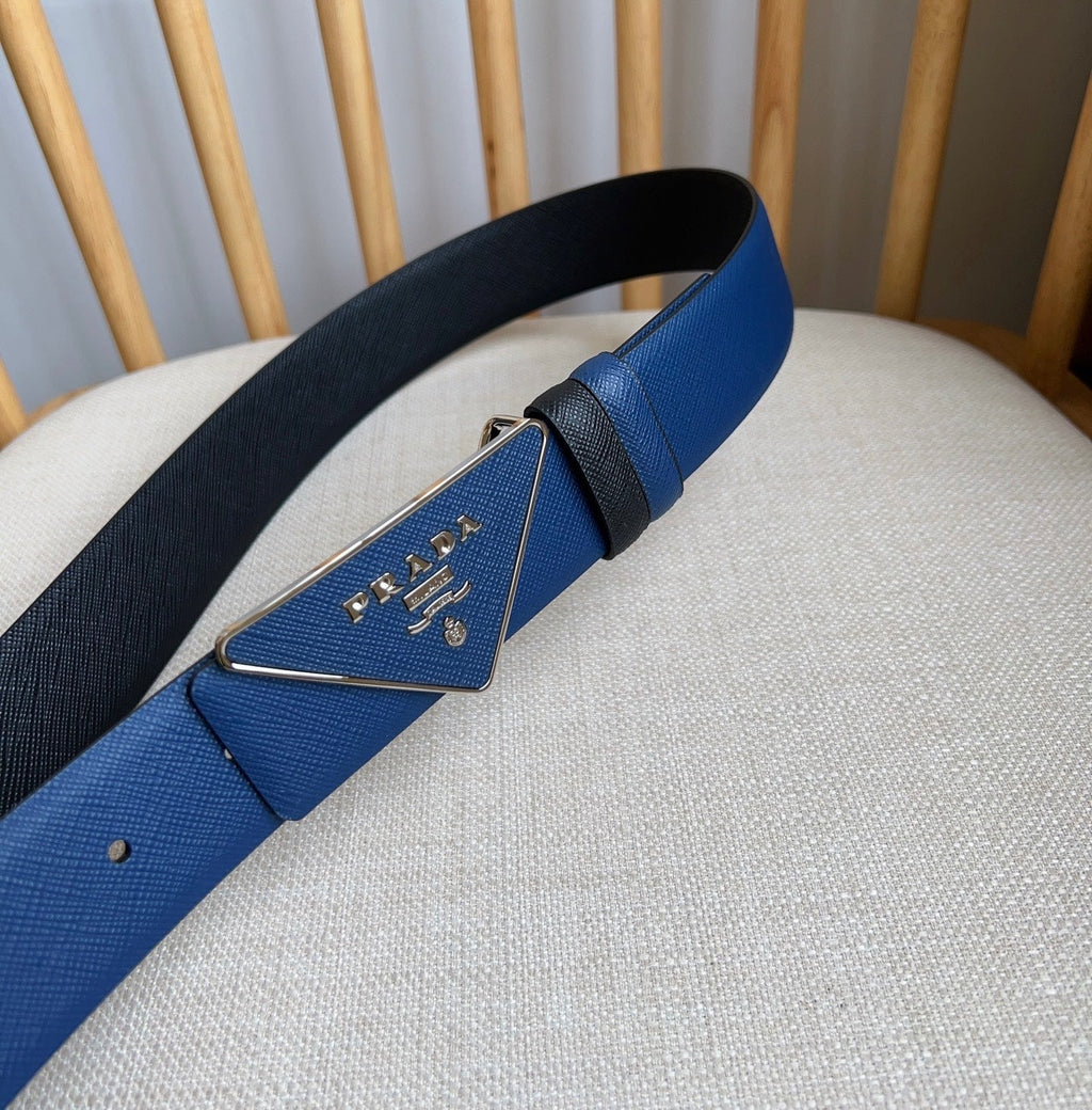 Prada Triangle Logo Buckle Belt