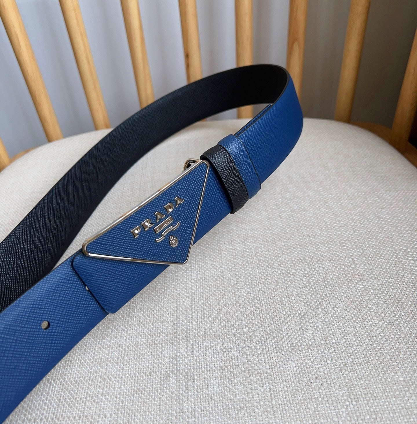 Prada Triangle Logo Buckle Belt