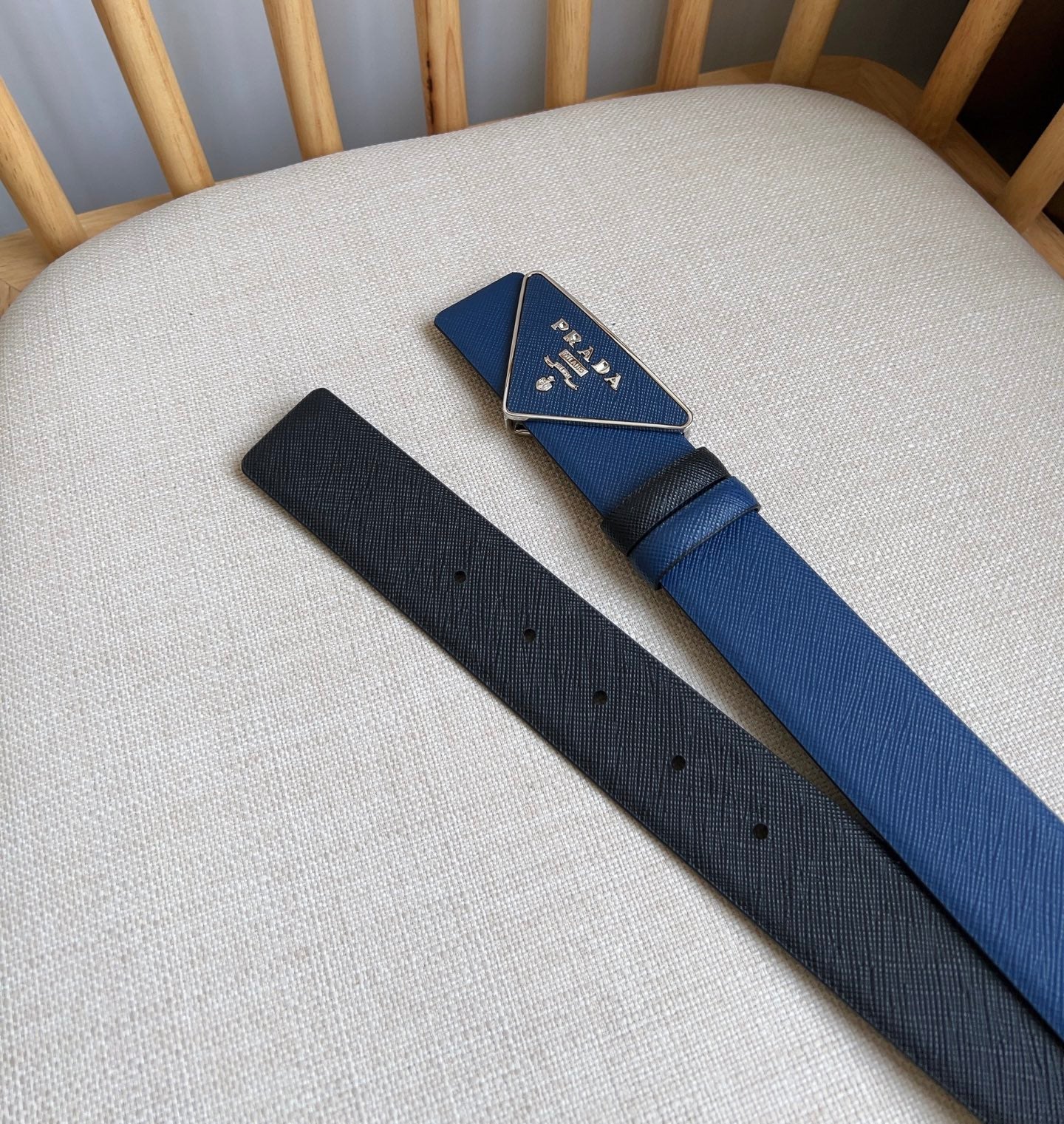 Prada Triangle Logo Buckle Belt