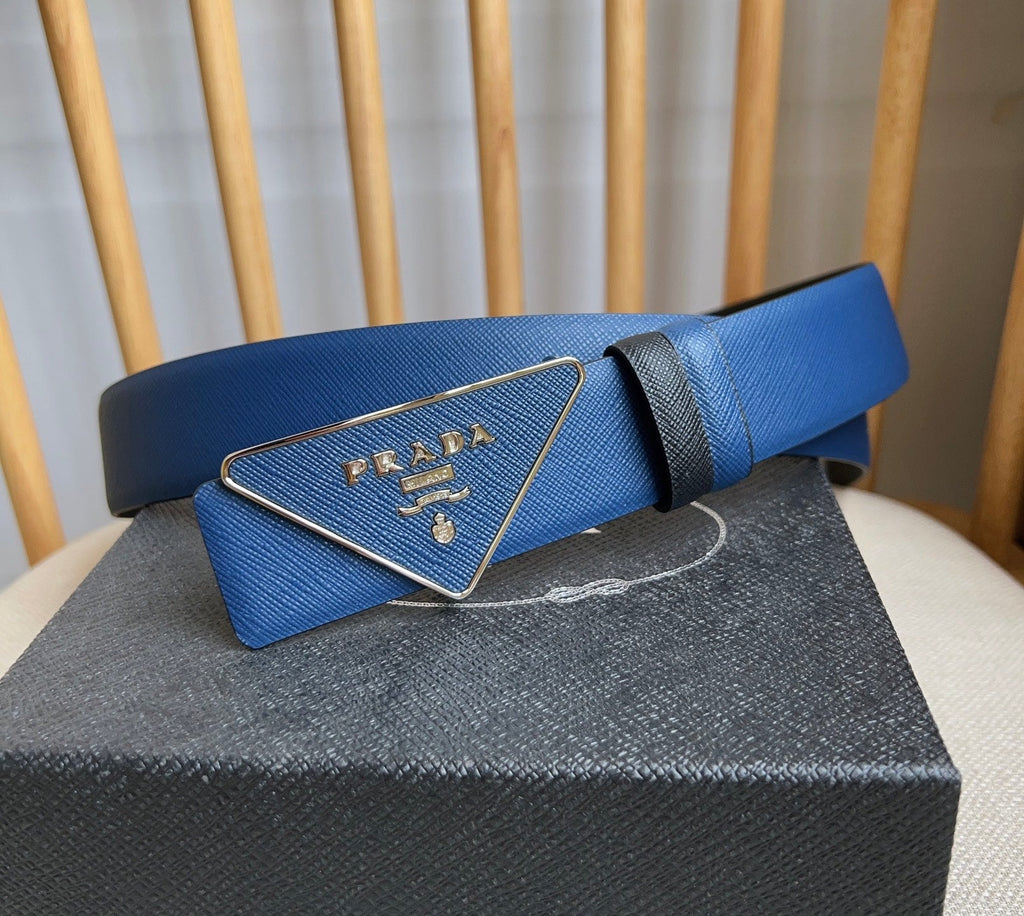 Prada Triangle Logo Buckle Belt