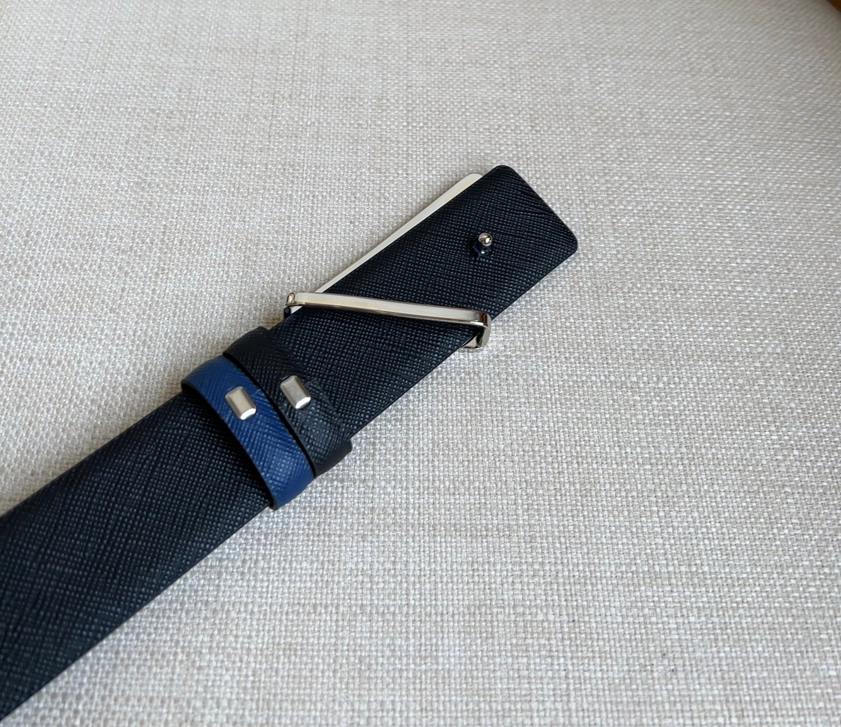Prada Triangle Logo Buckle Belt