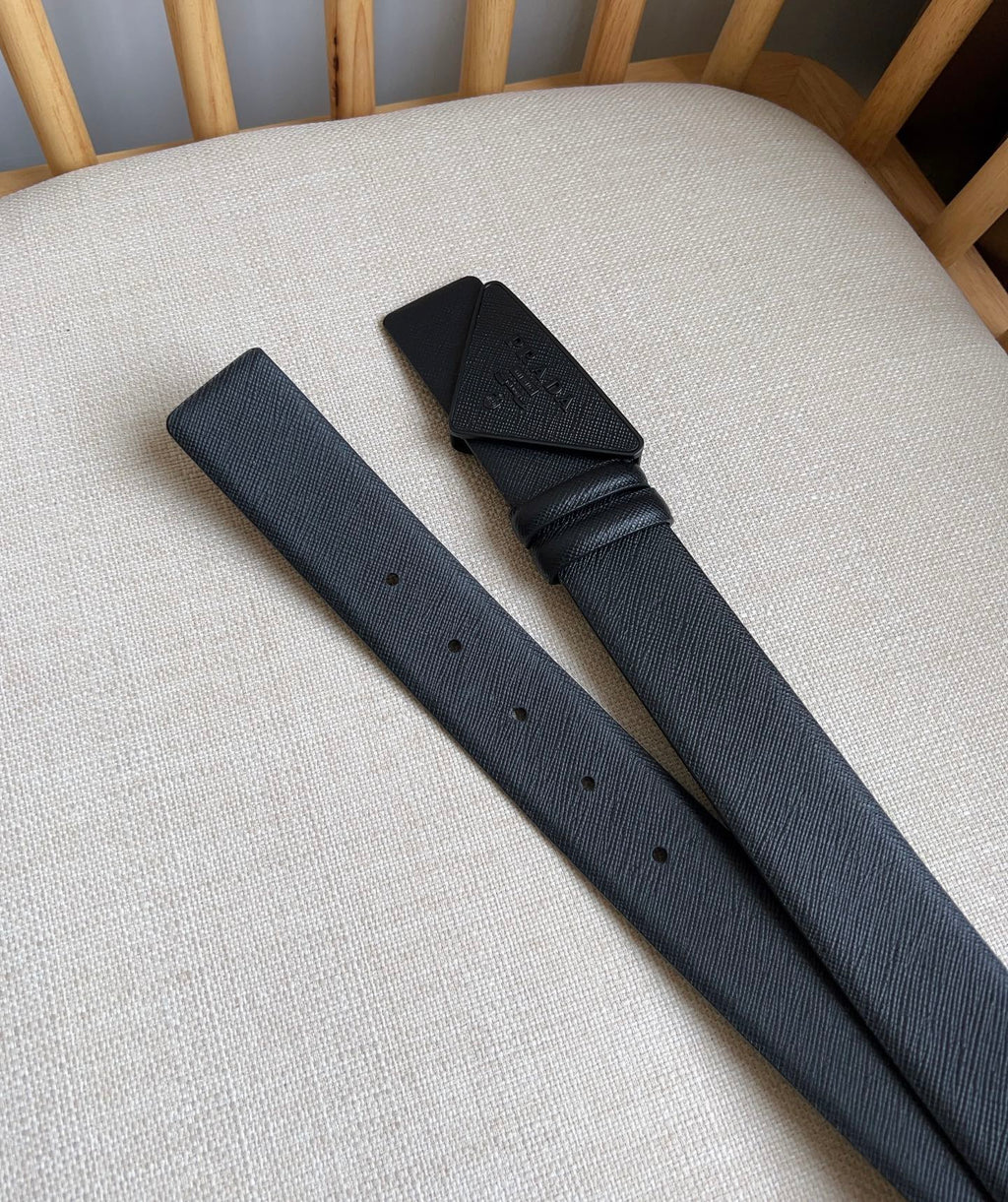 Prada Triangle Logo Buckle Belt