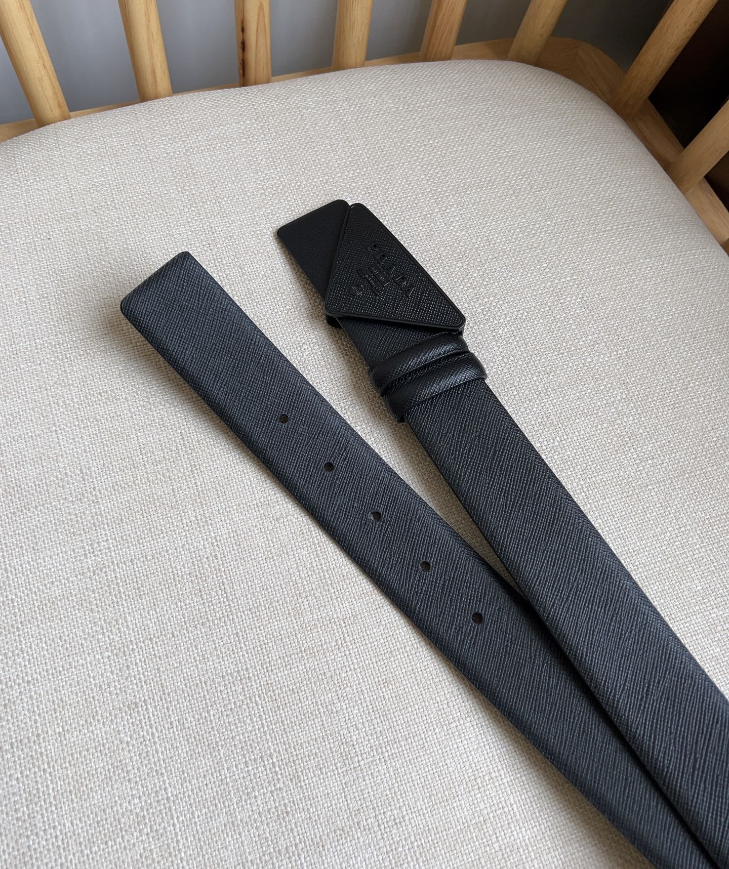 Prada Triangle Logo Buckle Belt