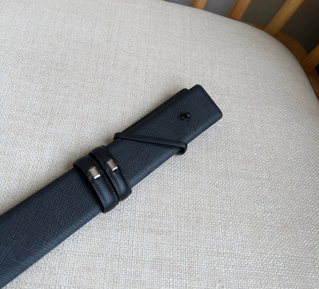 Prada Triangle Logo Buckle Belt