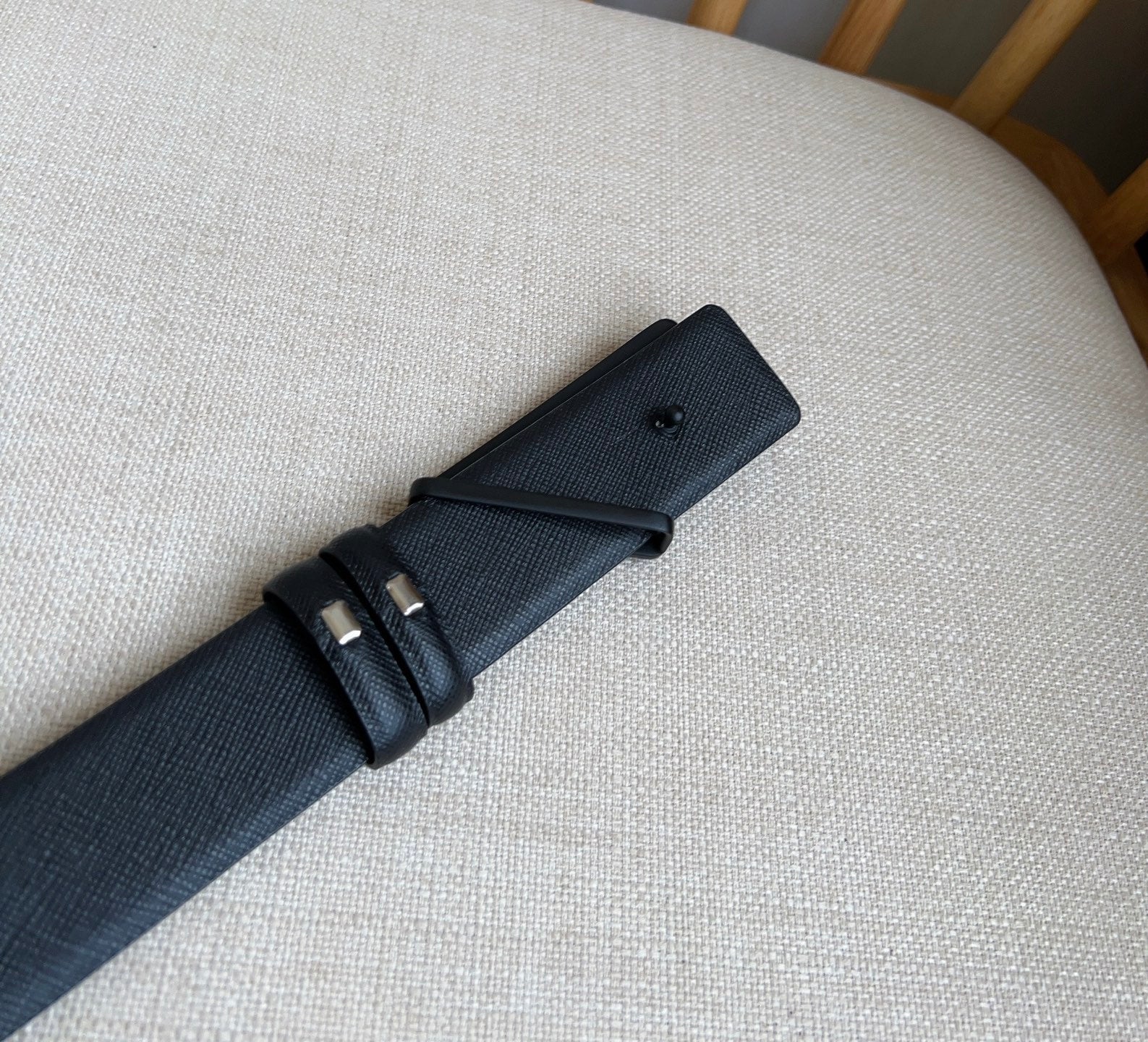 Prada Triangle Logo Buckle Belt